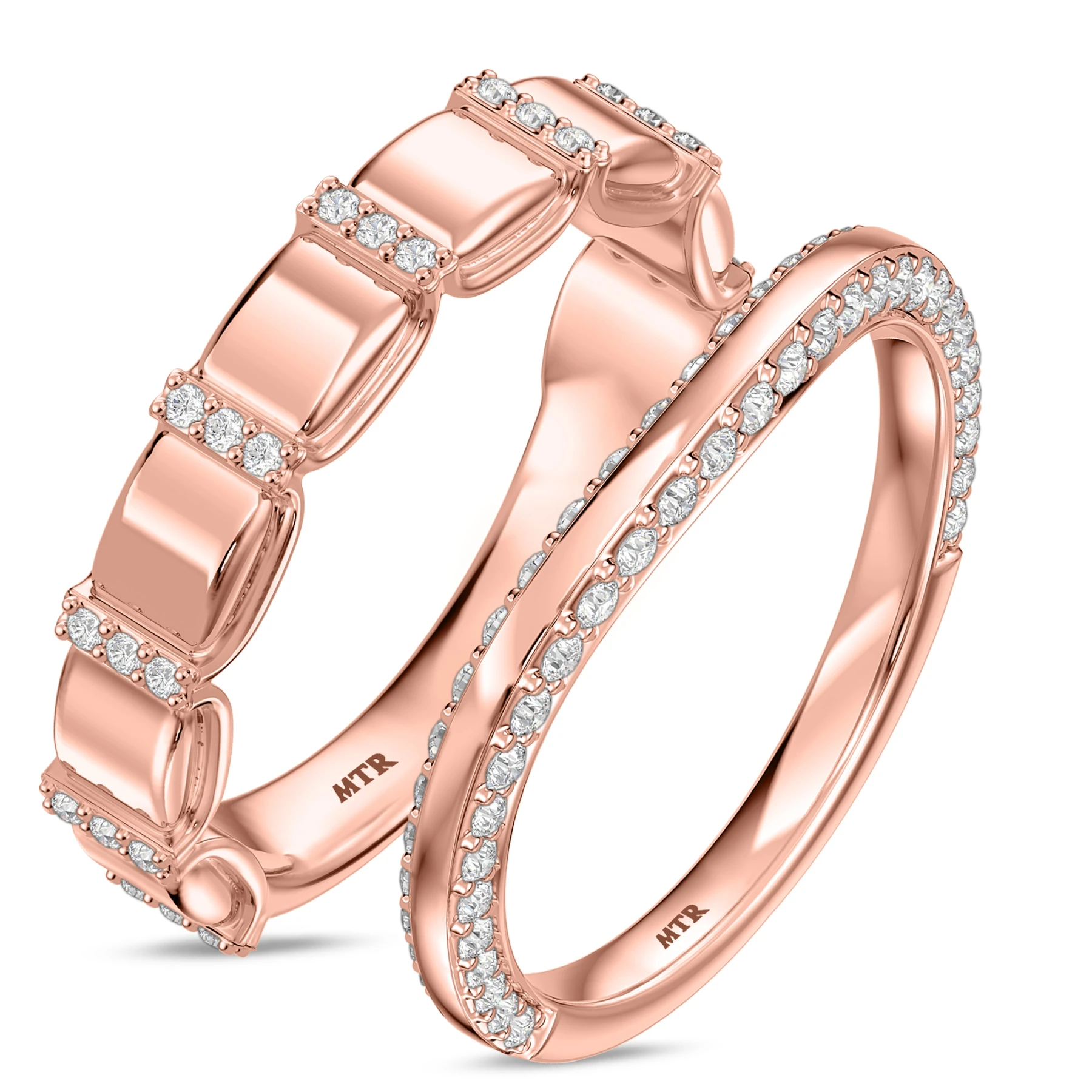Avelina 1/2 ct tw. Lab Grown Diamond Wedding Band Set