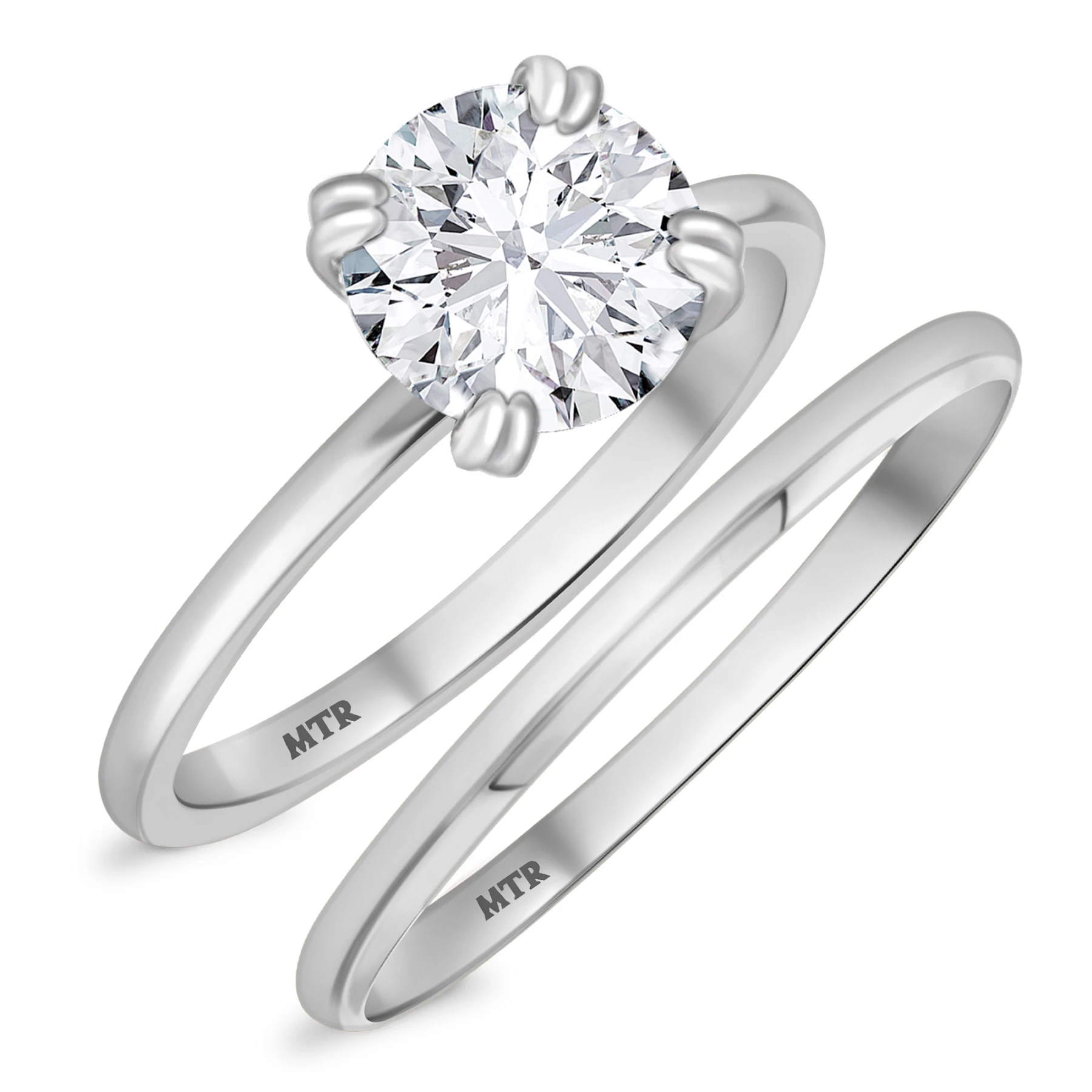 Azareel 2 ct tw. Lab Grown Diamond Round Solitaire Bridal Set Vermeil