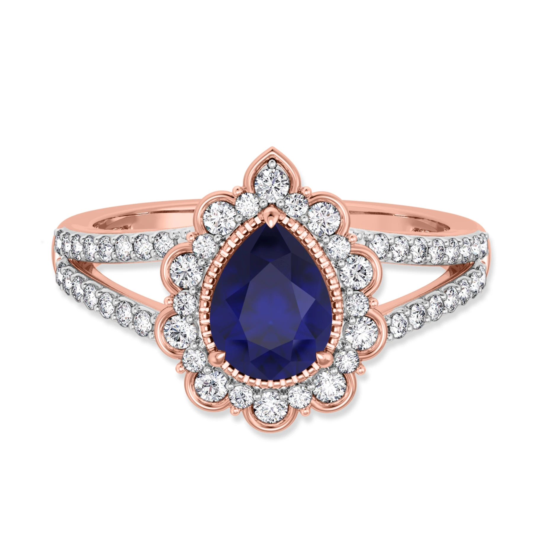 Kana 1 7/8 Carat T.W. Sapphire and diamond Engagement Ring - view 1
