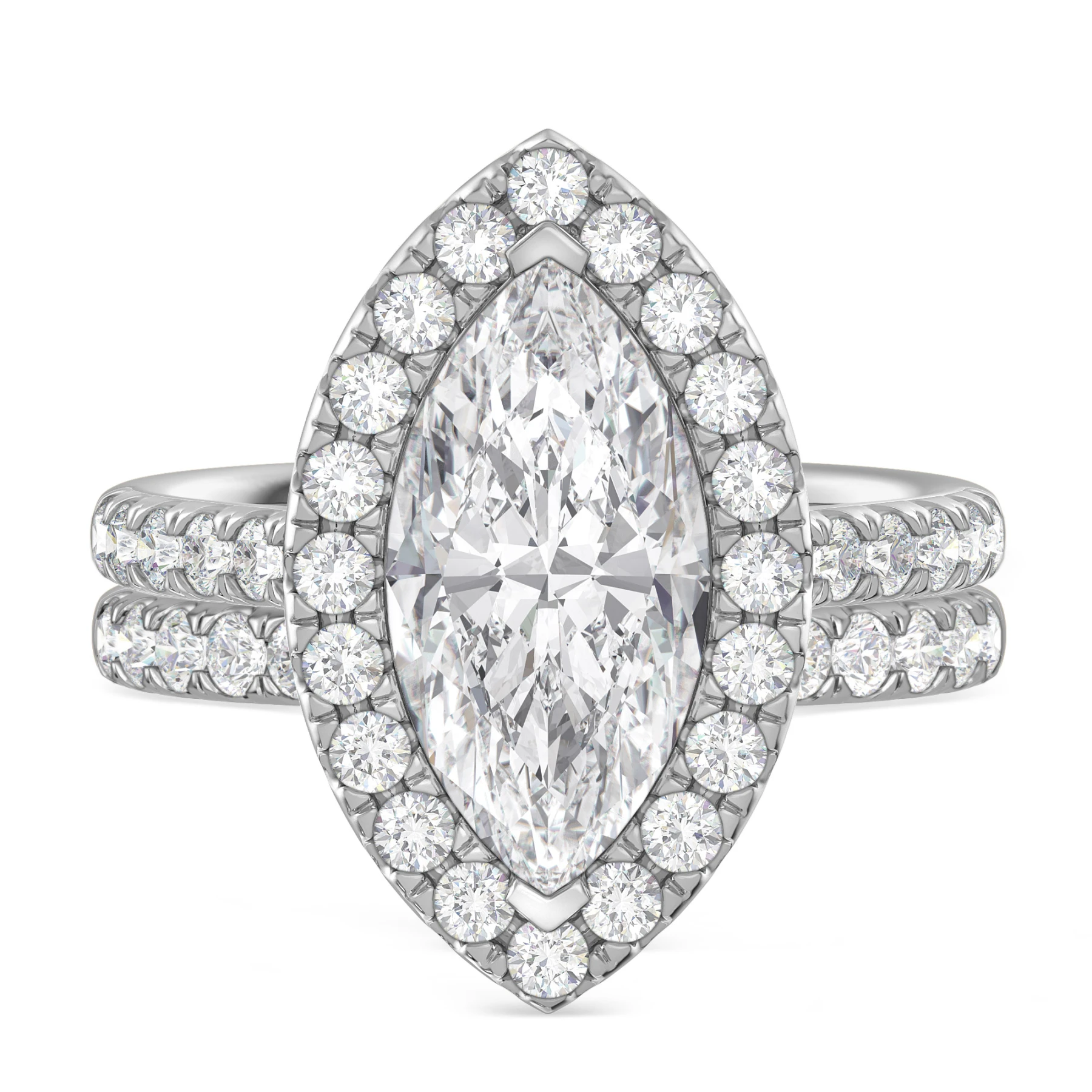 Adeola 4 1/5 ct tw. Lab Grown Diamond Marquise Solitaire Bridal Set Vermeil