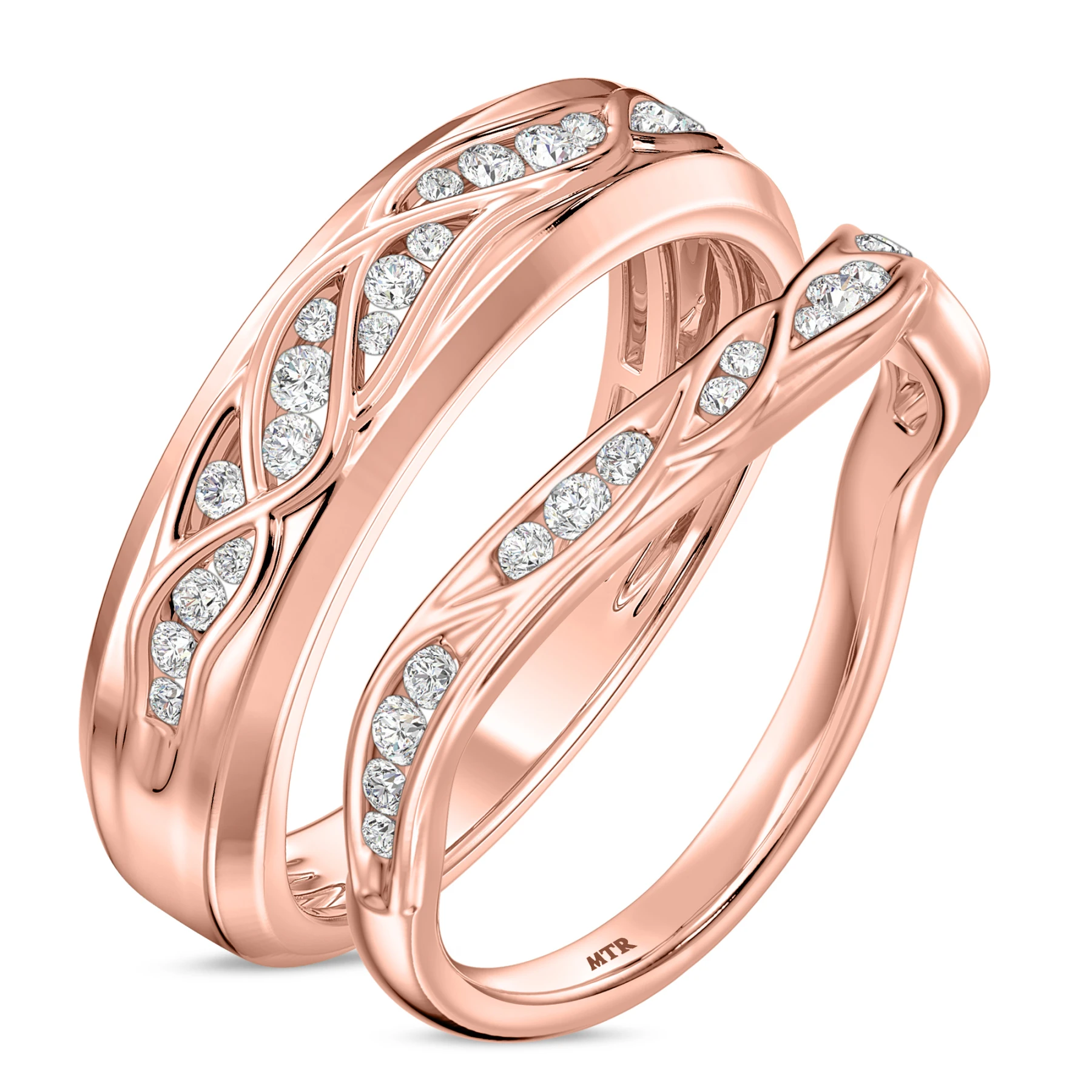 Elara 3/8 ct tw. Lab Grown Diamond Wedding Band Set