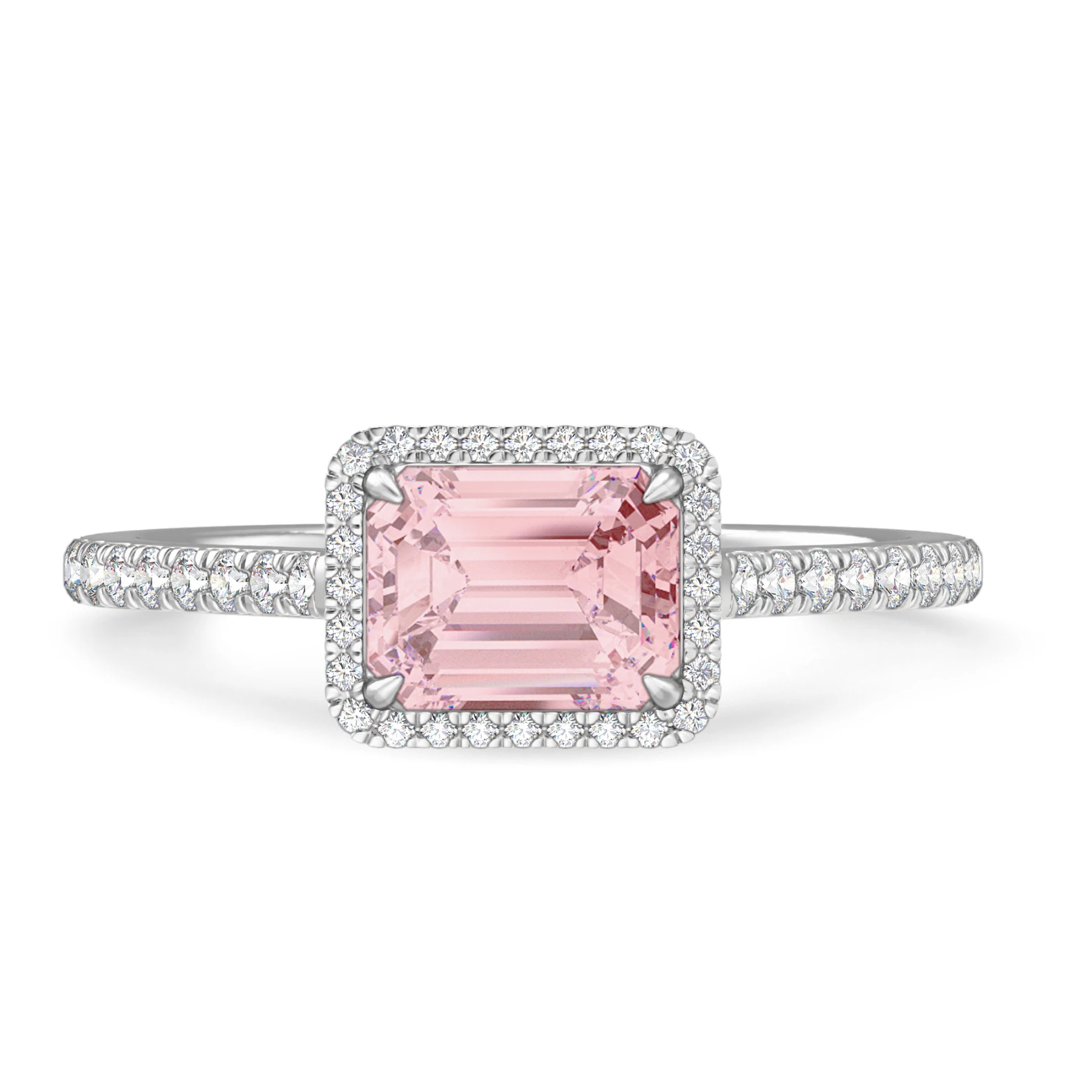 Madden 2 1/6 CT. T.W. Morganite and diamond Engagement Ring Vermeil