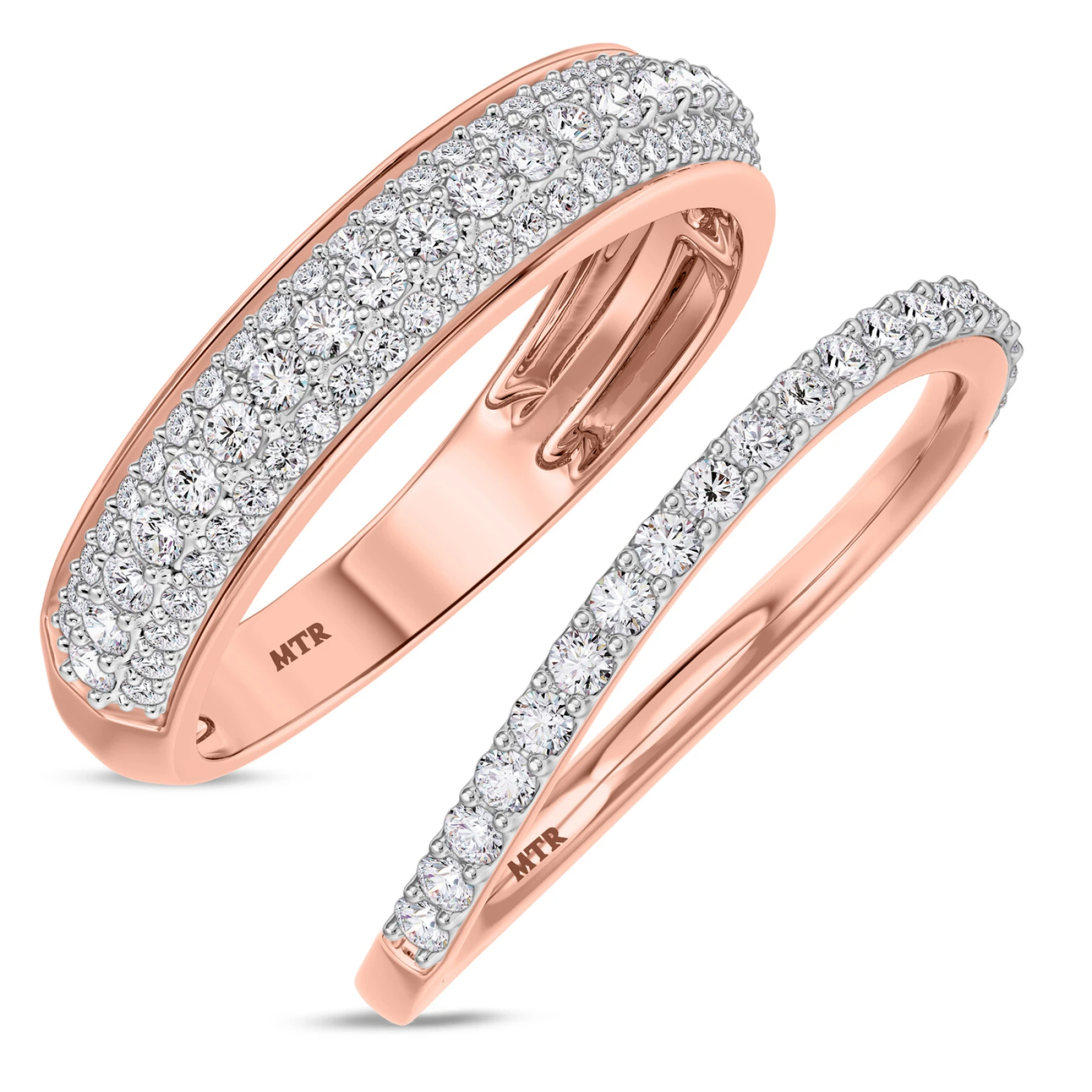 Ember 1 ct tw. Lab Grown Diamond Wedding Band Set - view 1