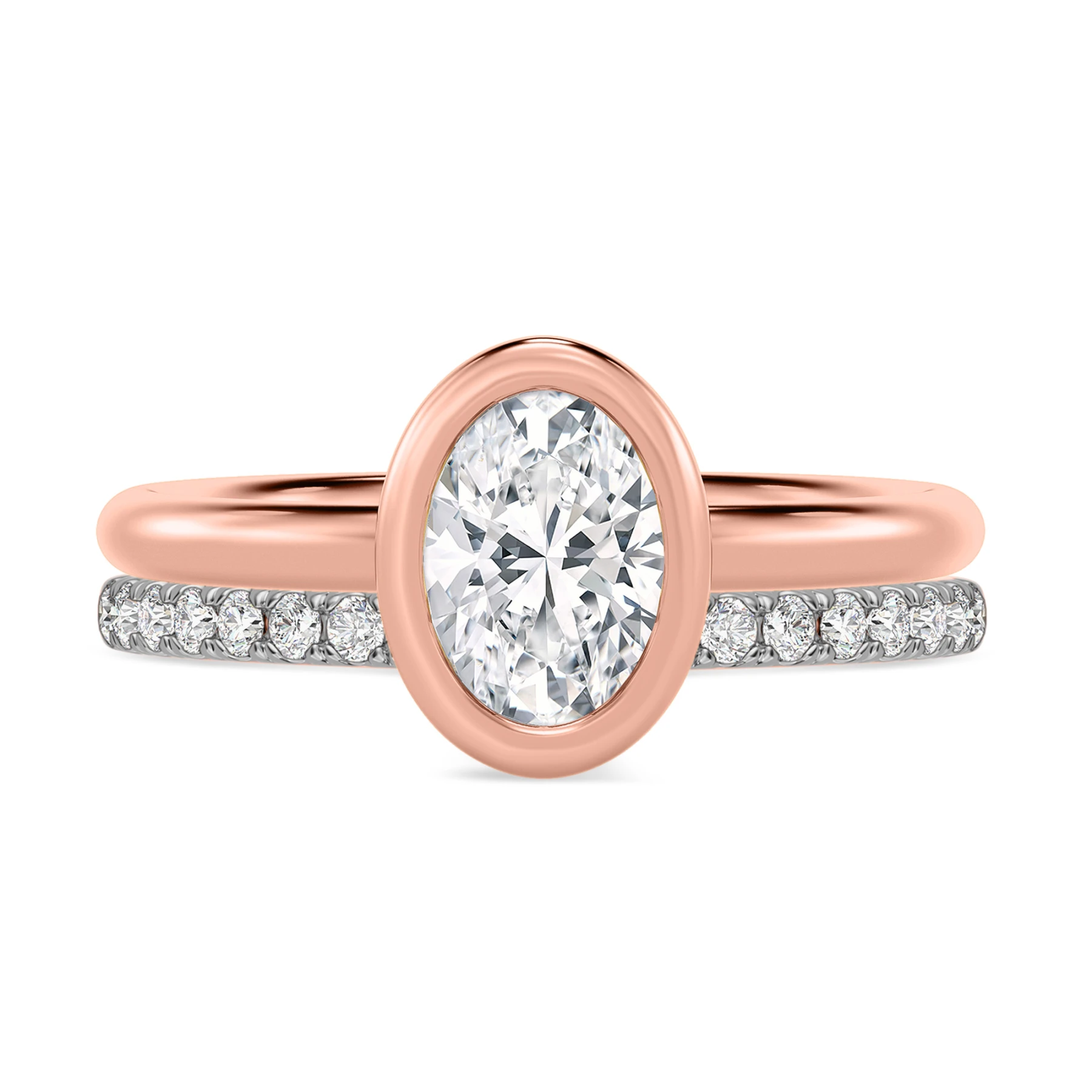 Niu 1 1/7 ct tw. Lab Grown Diamond Oval Solitaire Bridal Set