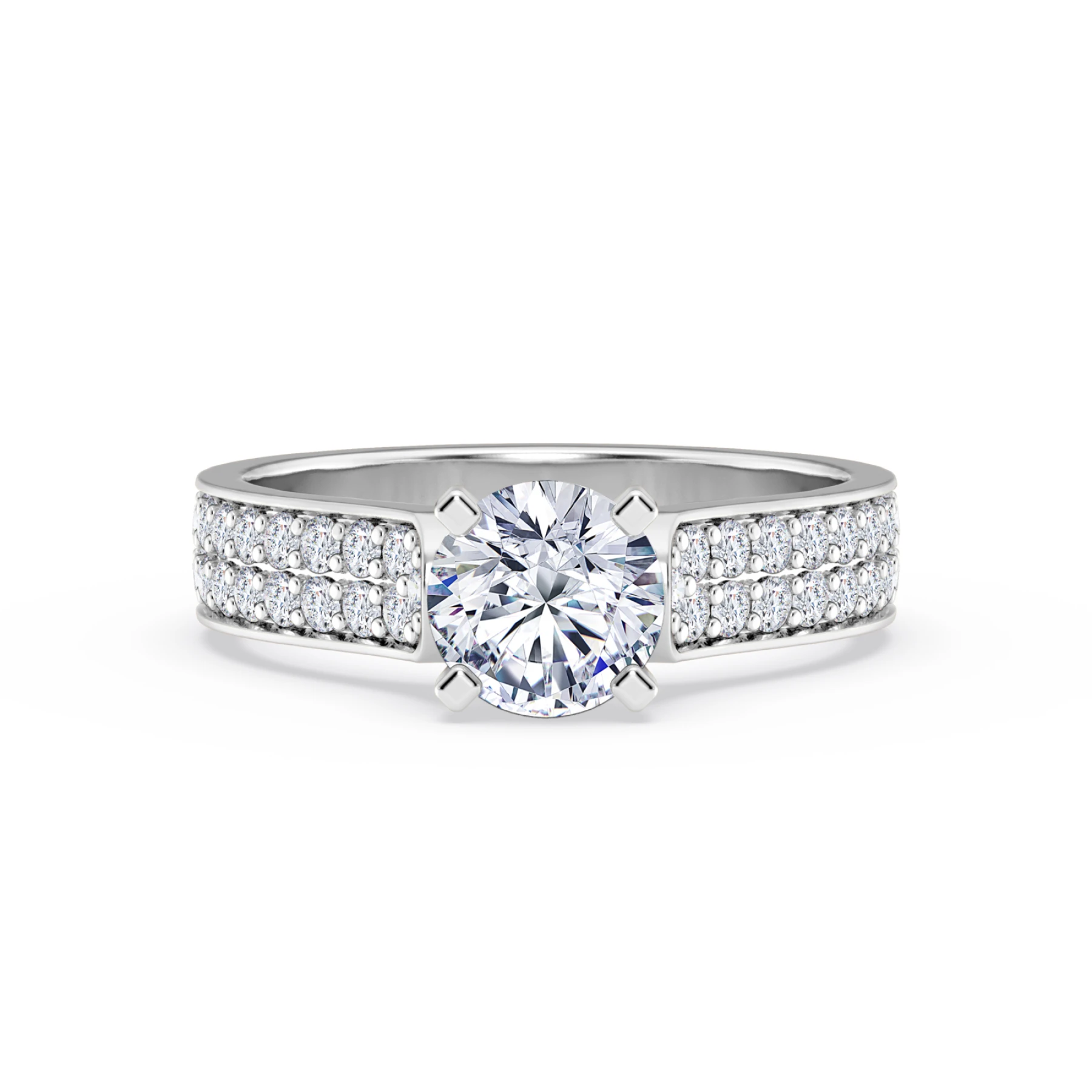 Gedel 1 3/8 ct tw. Lab Grown Diamond Round Solitaire Engagement Ring Vermeil