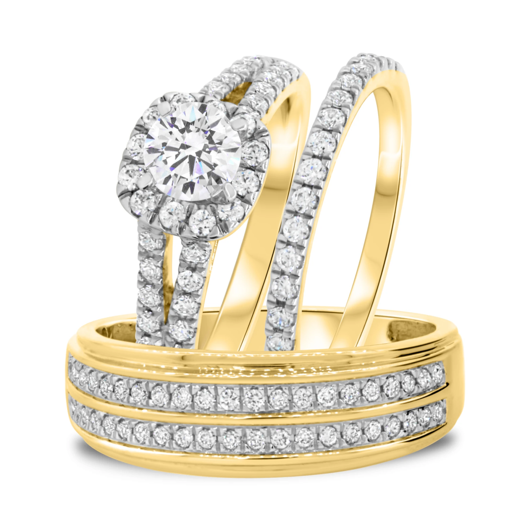Carson 1 3/8 ct tw. Lab Grown Diamond Round Solitaire Trio Set - view 1