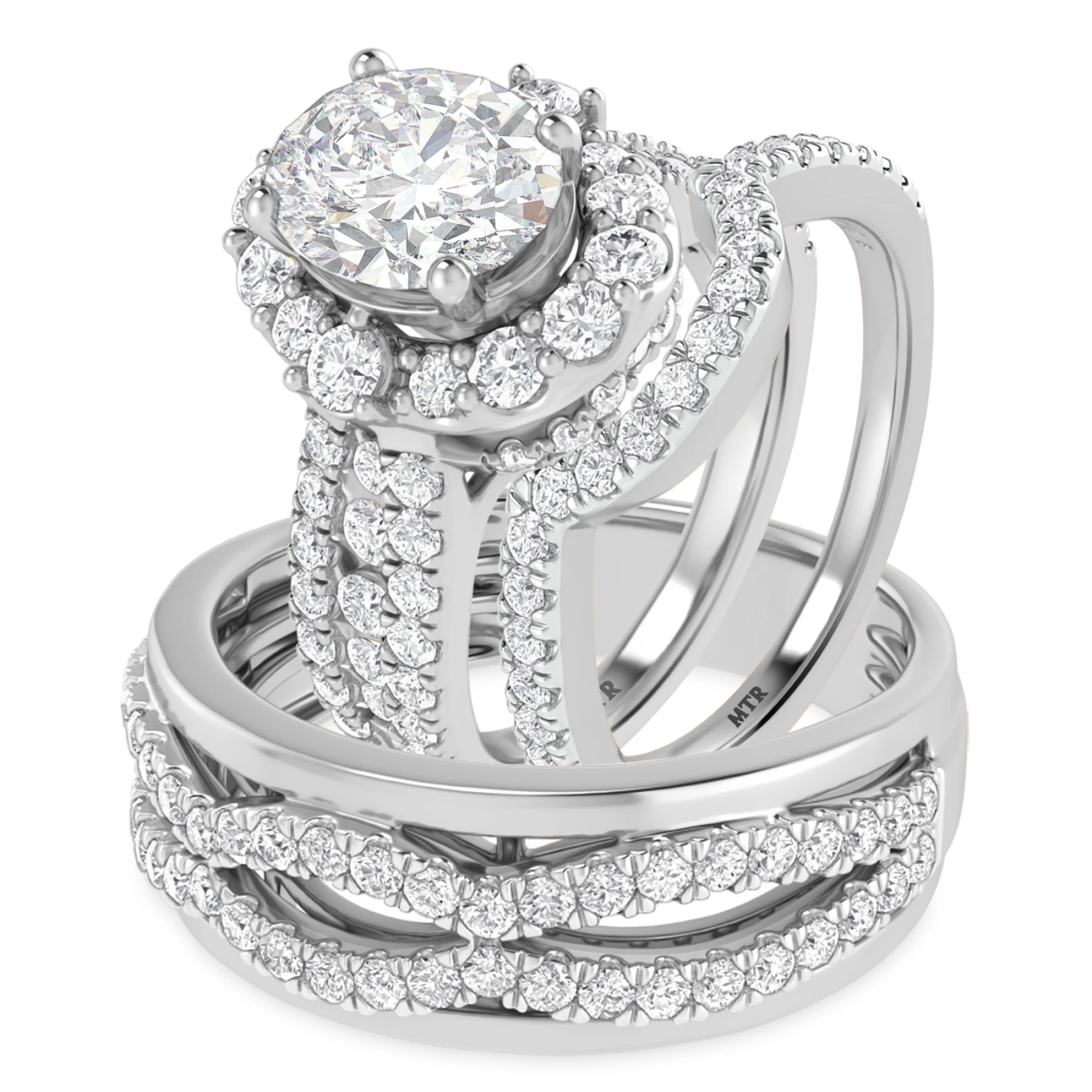 Ergo 4 ct tw. Lab Grown Diamond Oval Solitaire Trio Set - view 1