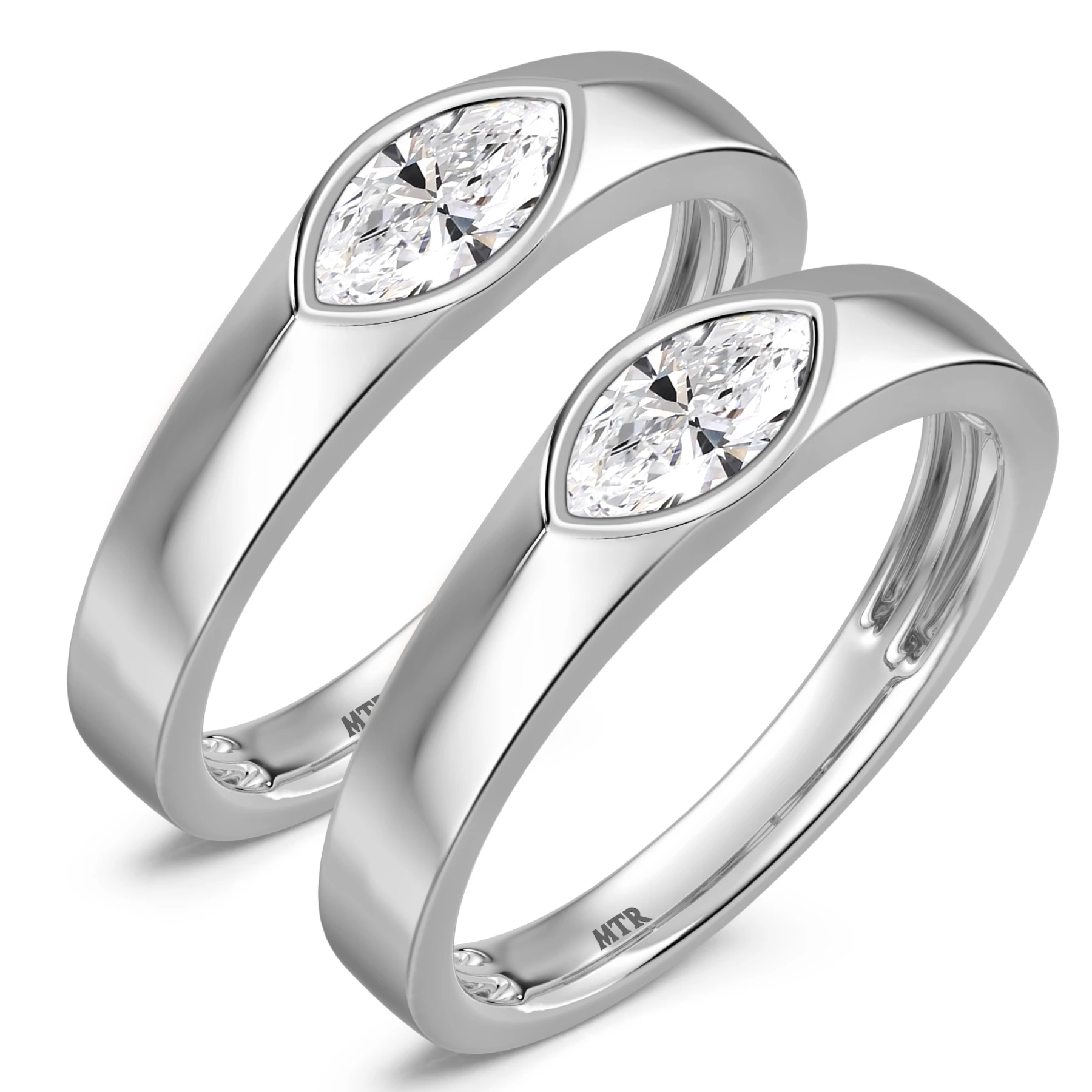 Mirella 1 1/2 ct tw. Lab Grown Diamond Same Sex Mens Band Set
