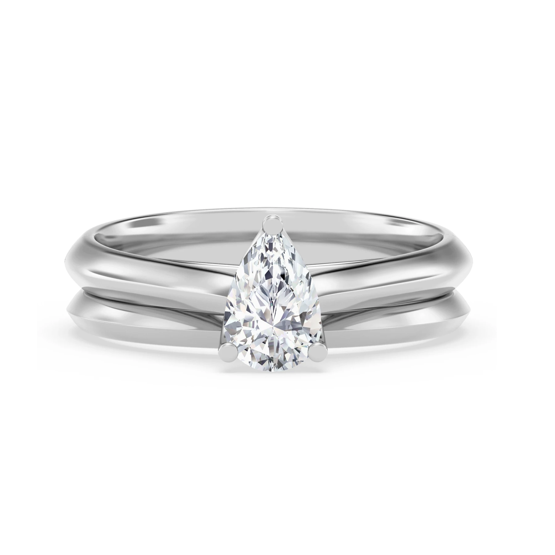 Jena 1/2 ct tw. Lab Grown Diamond Pear Solitaire Bridal Set Vermeil