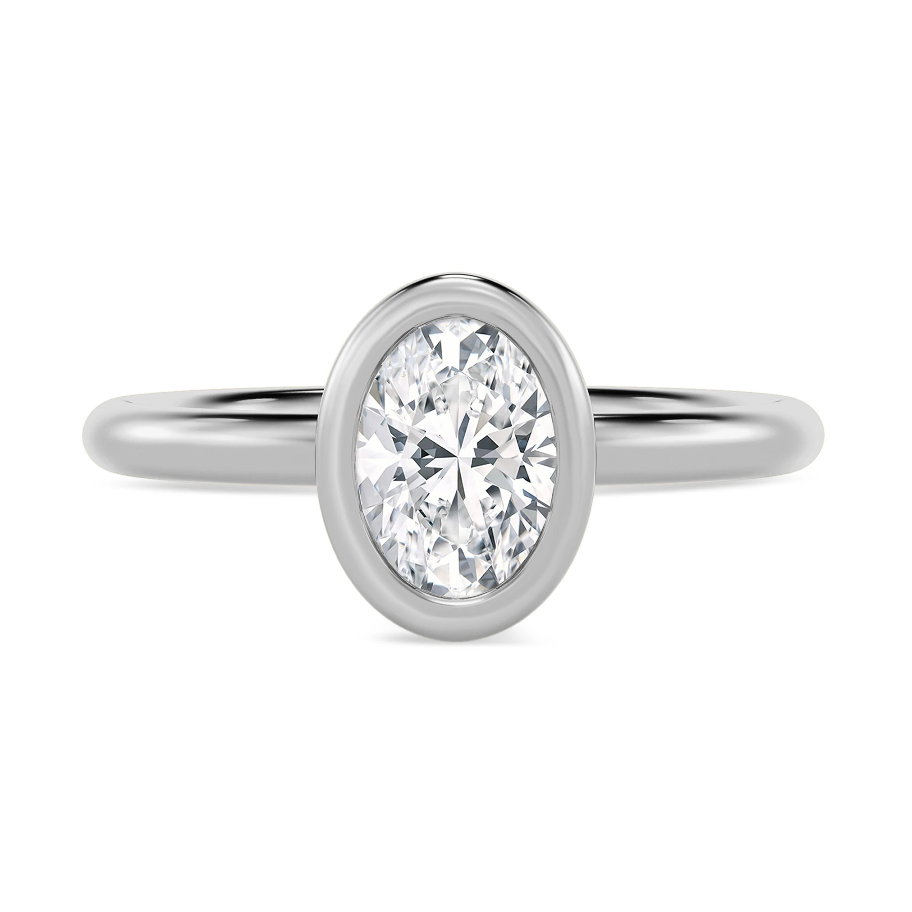 Niu 1 ct tw. Lab Grown Diamond Oval Solitaire Engagement Ring Vermeil