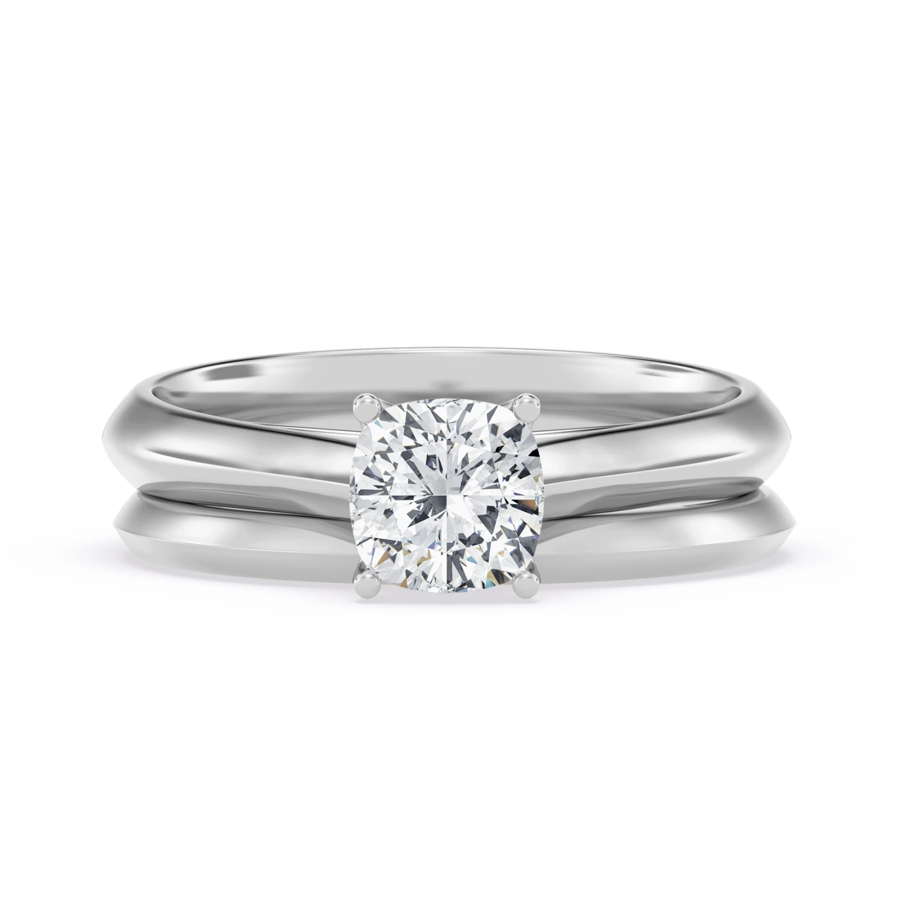 Jena 1 ct tw. Lab Grown Diamond Cushion Solitaire Bridal Set Vermeil