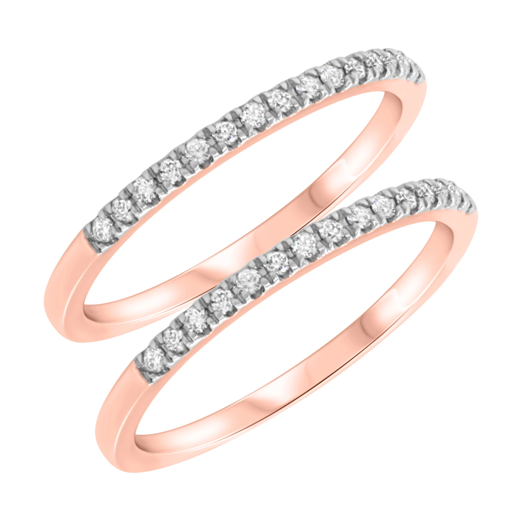 Dean 3/8 ct tw. Lab Grown Diamond Same Sex Ladies Band Set - view 1
