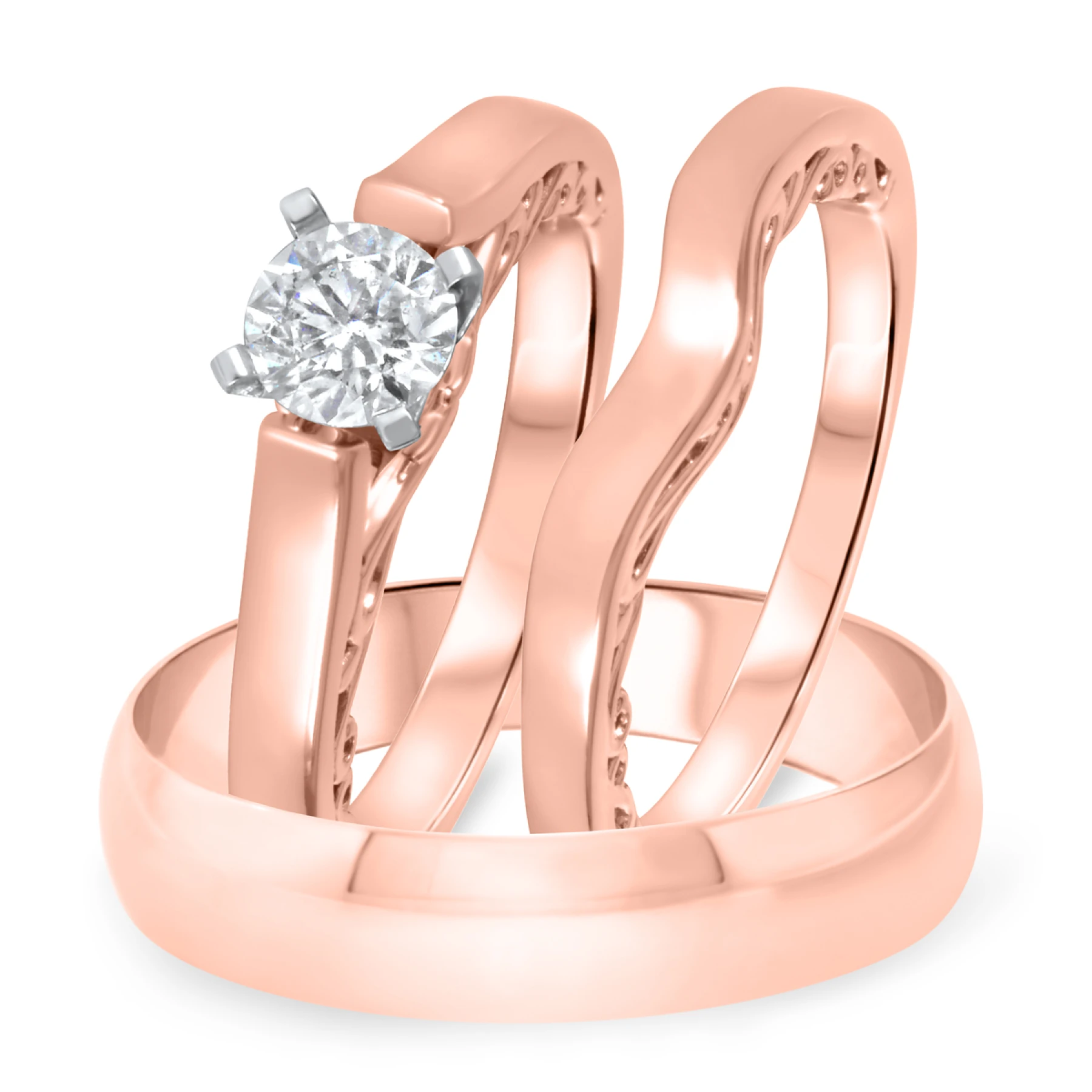 Aitamah 1/2 ct tw. Lab Grown Diamond Round Solitaire Trio Set - view 1