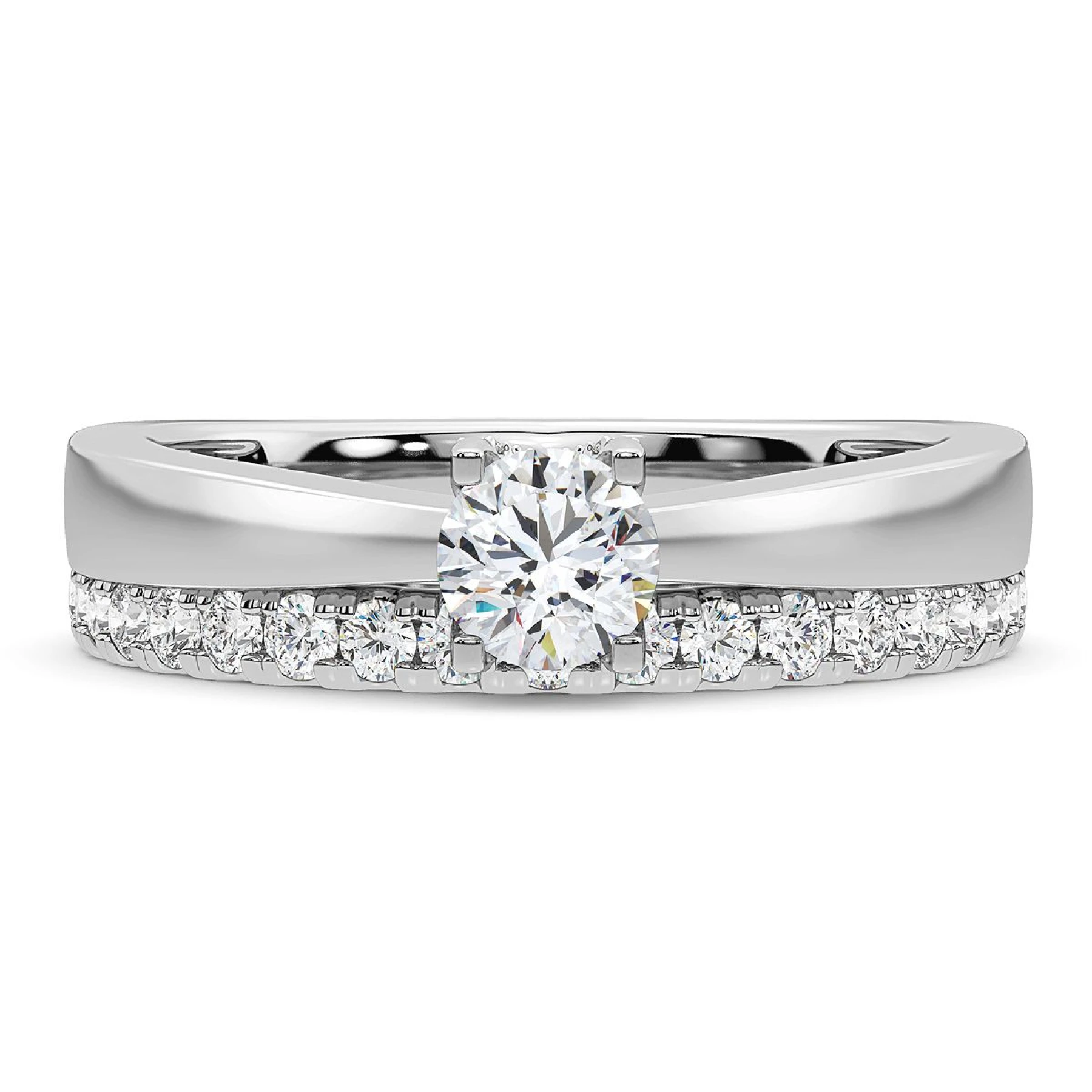 Ofu 1 1/2 ct tw. Lab Grown Diamond Round Solitaire Bridal Set 950 - view 1