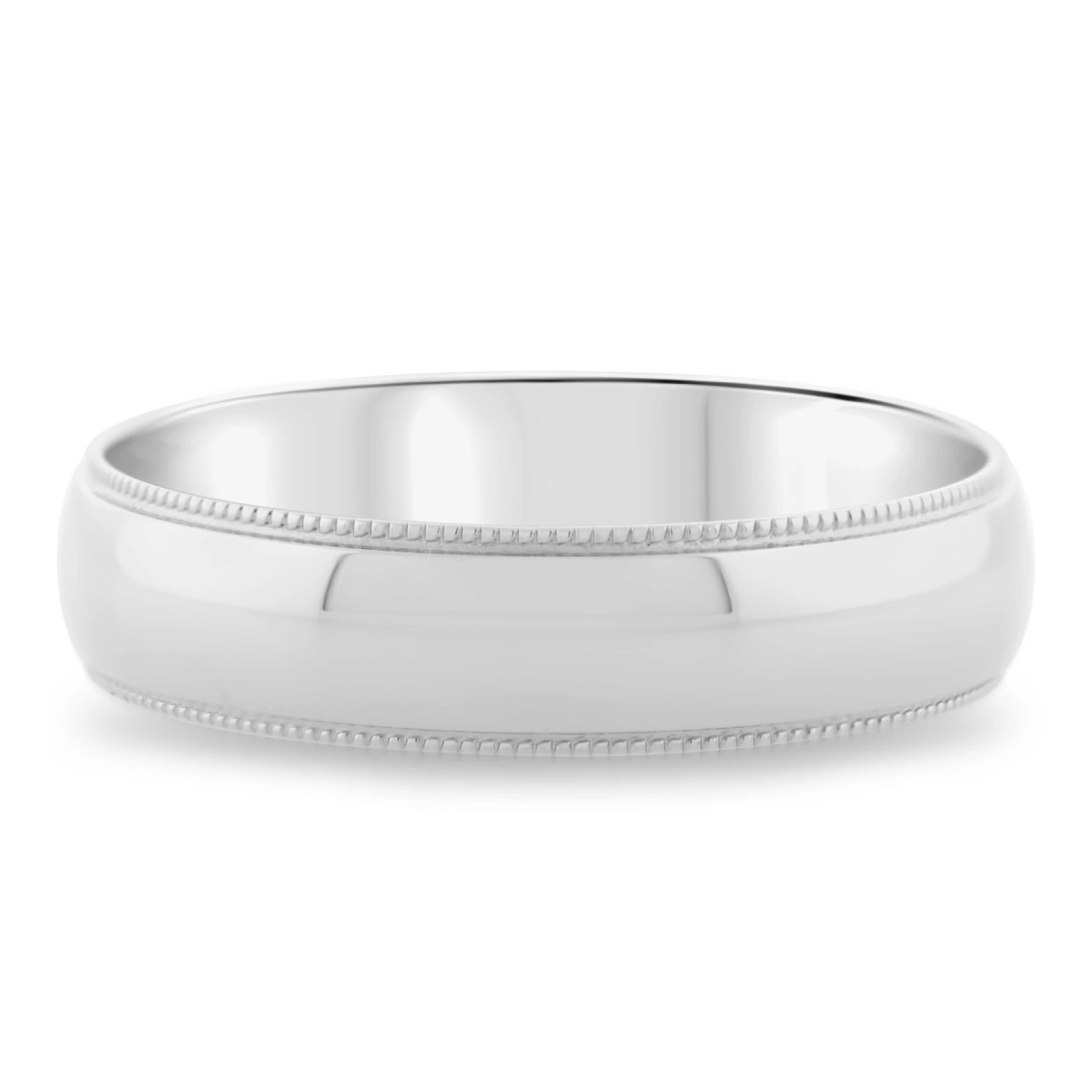 Lexington Traditional Mens Wedding Band 14K White Gold. - view 1