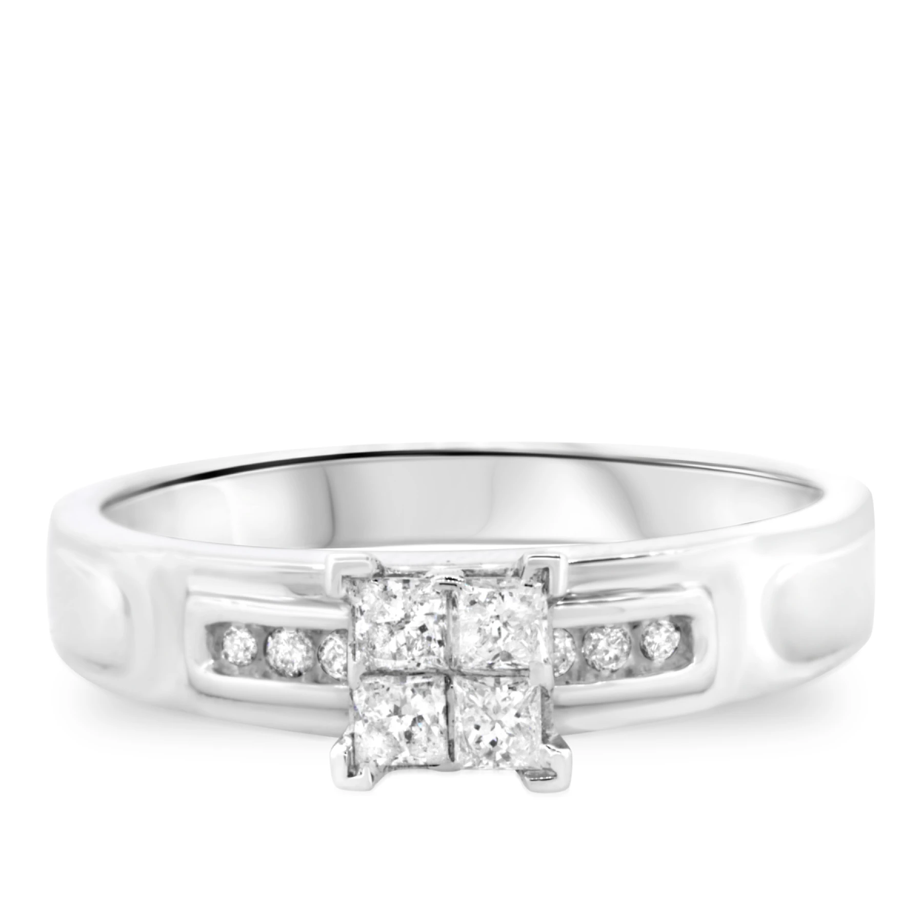 Willow 1/3 ct tw. Diamond Princess Cluster Engagement Ring - view 1