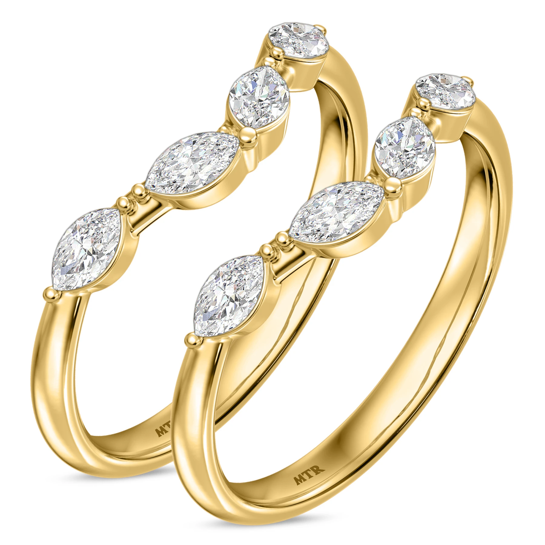 Vitella 7/8 ct tw. Lab Grown Diamond Same Sex Ladies Band Set
