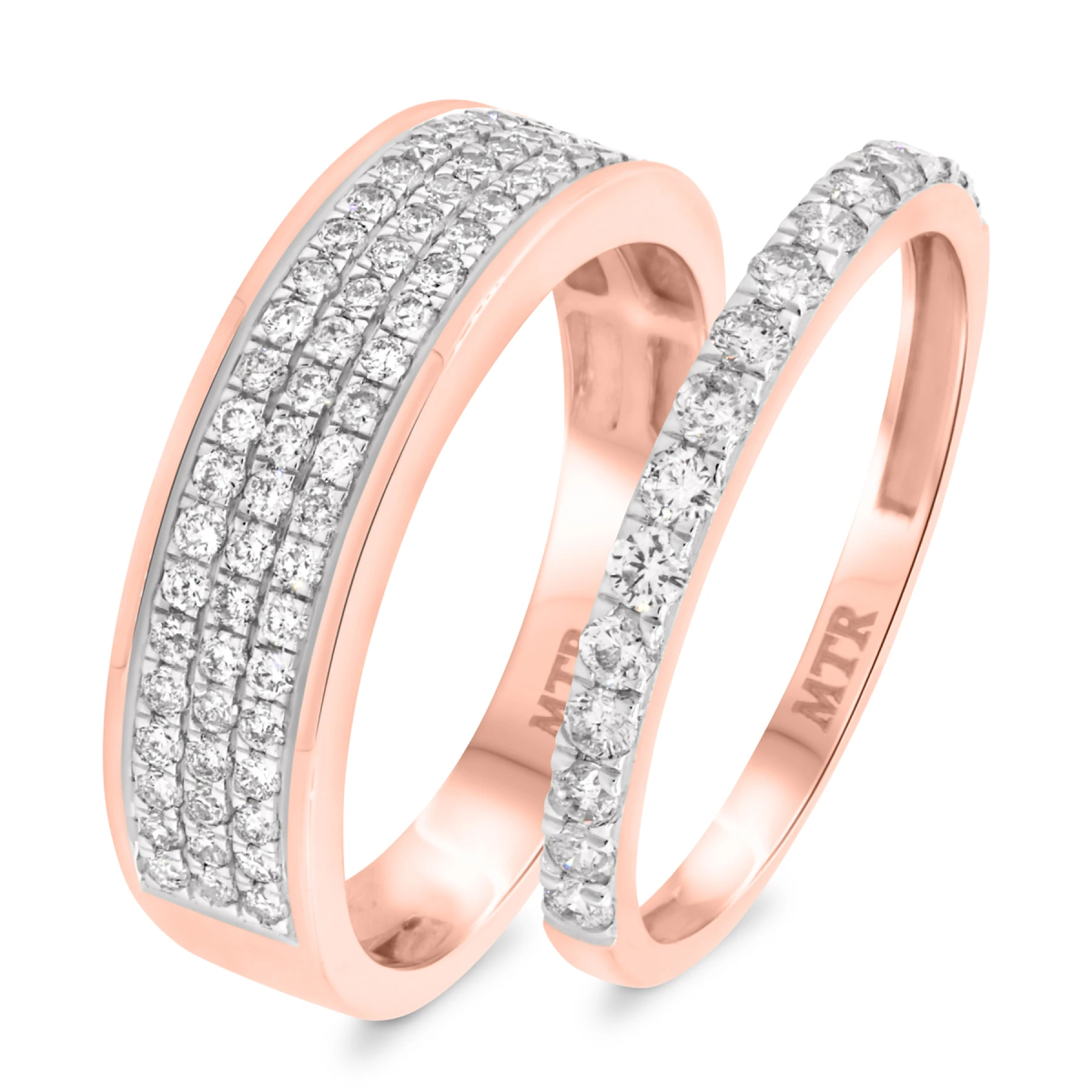 River 1 ct tw. Diamond Wedding Band Set