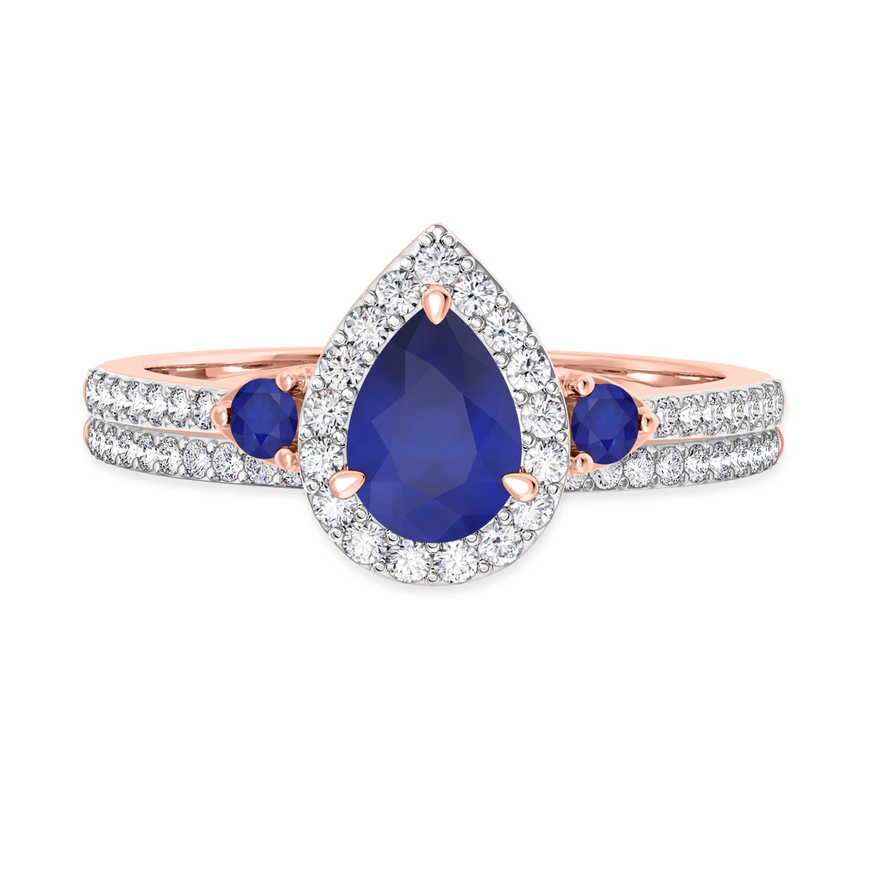 Ixora 1 1/4 CT. T.W. and Diamond Matching Bridal Ring Set