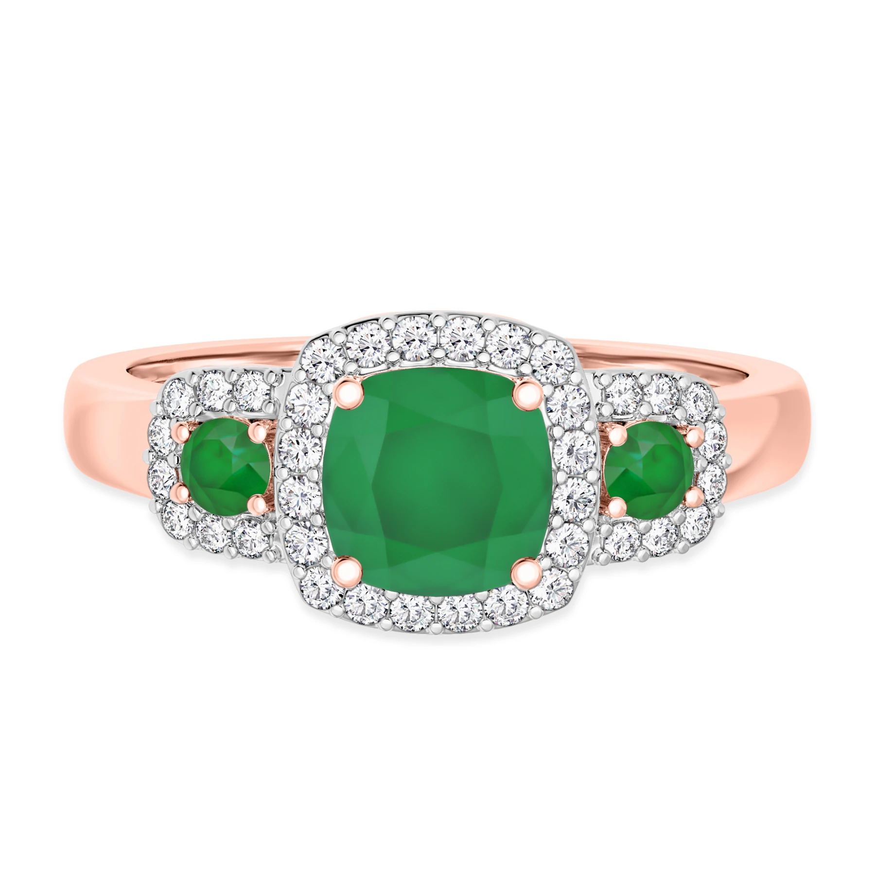 Kalina 1 1/4 Carat T.W. Emerald and diamond Engagement Ring