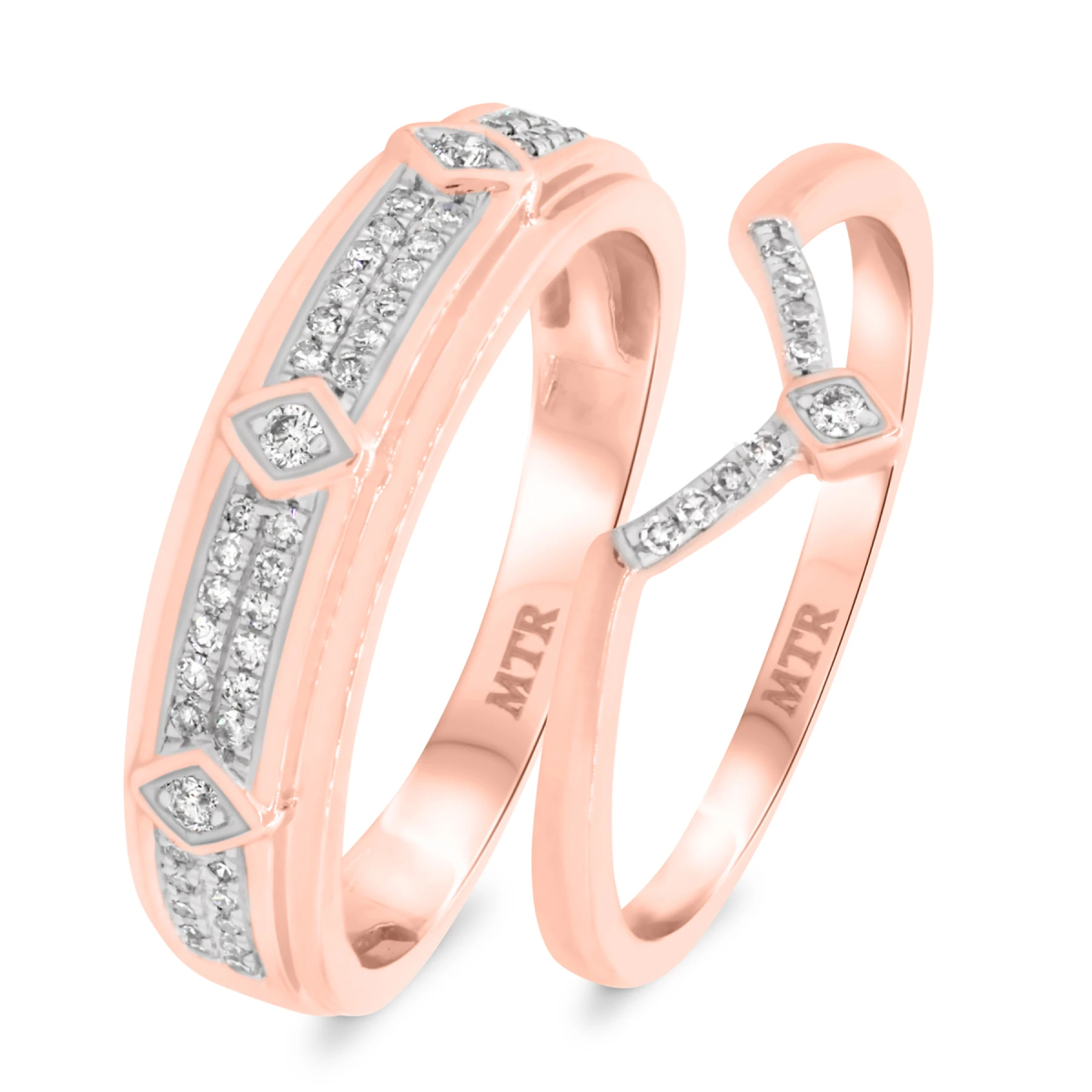 Rehana 1/4 ct tw. Black Diamond (Treated) Wedding Band Set