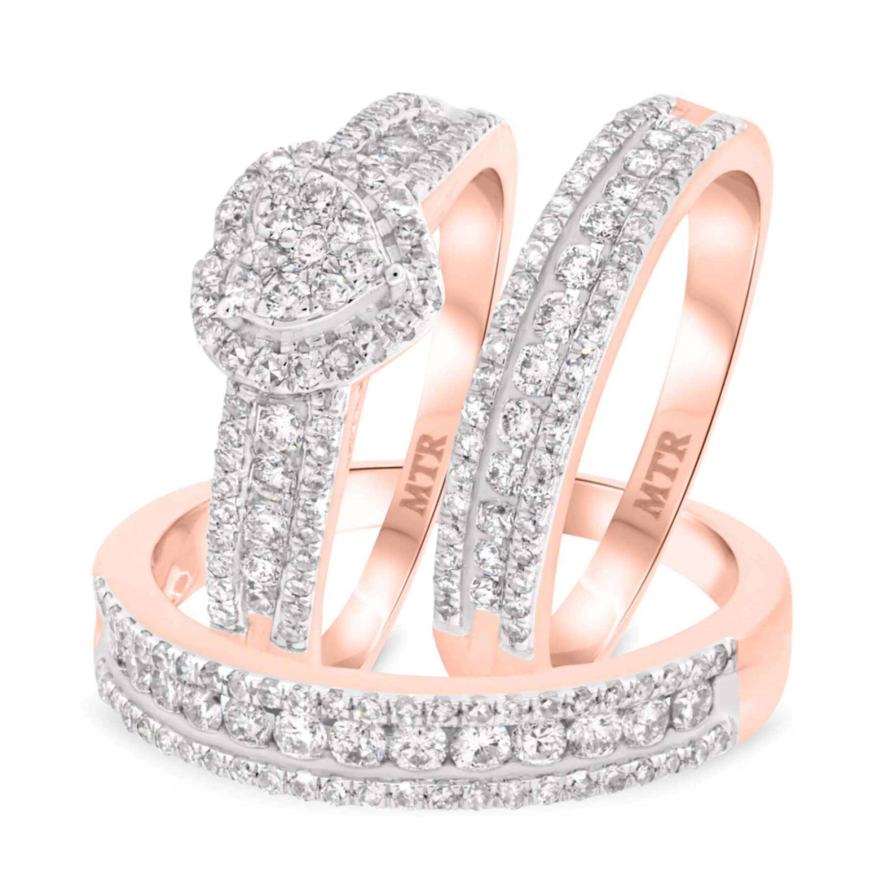 Amir 1 1/2 ct tw. Diamond Fancy Cluster Trio Set