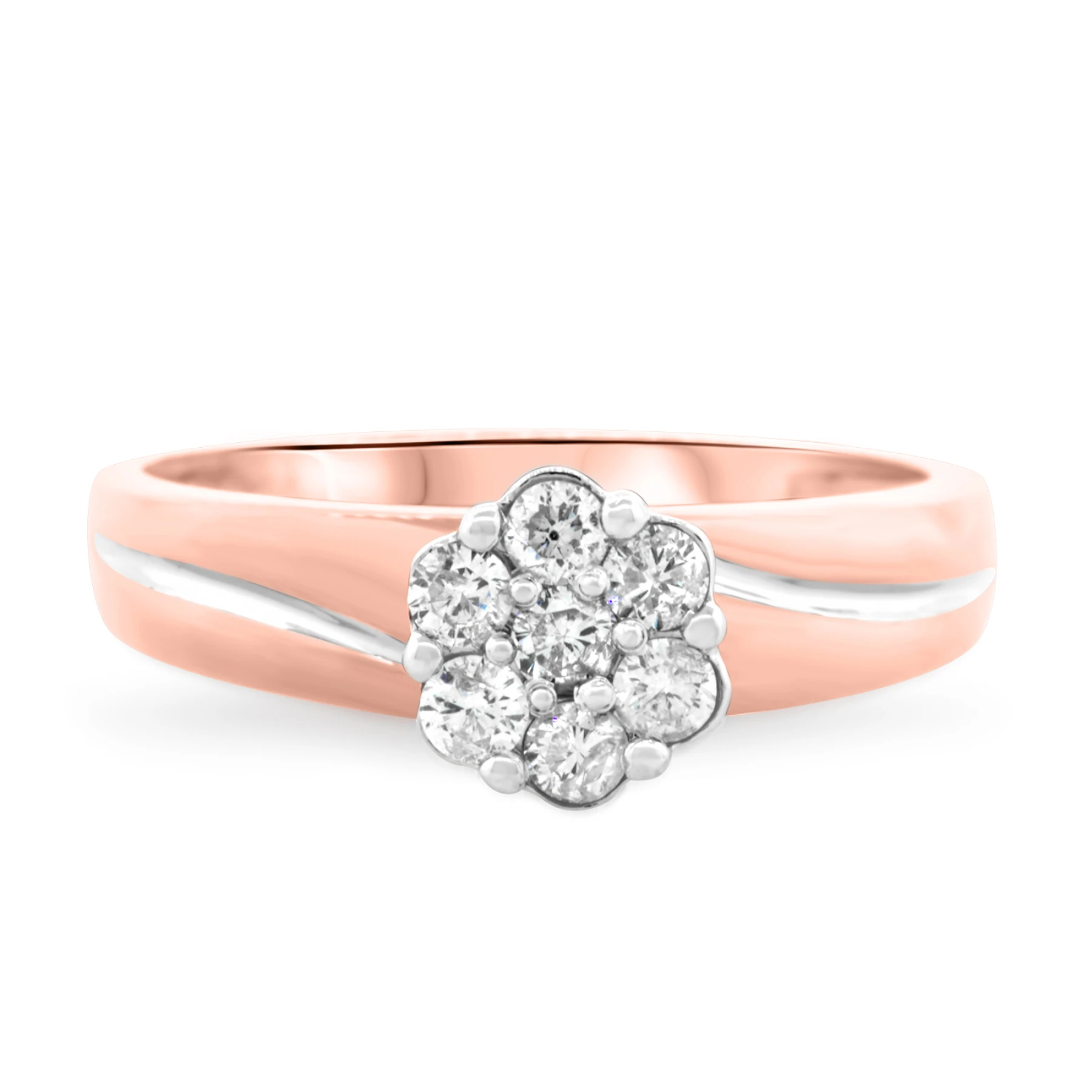 Simone 3/8 ct tw. Diamond Round Cluster Engagement Ring - view 1
