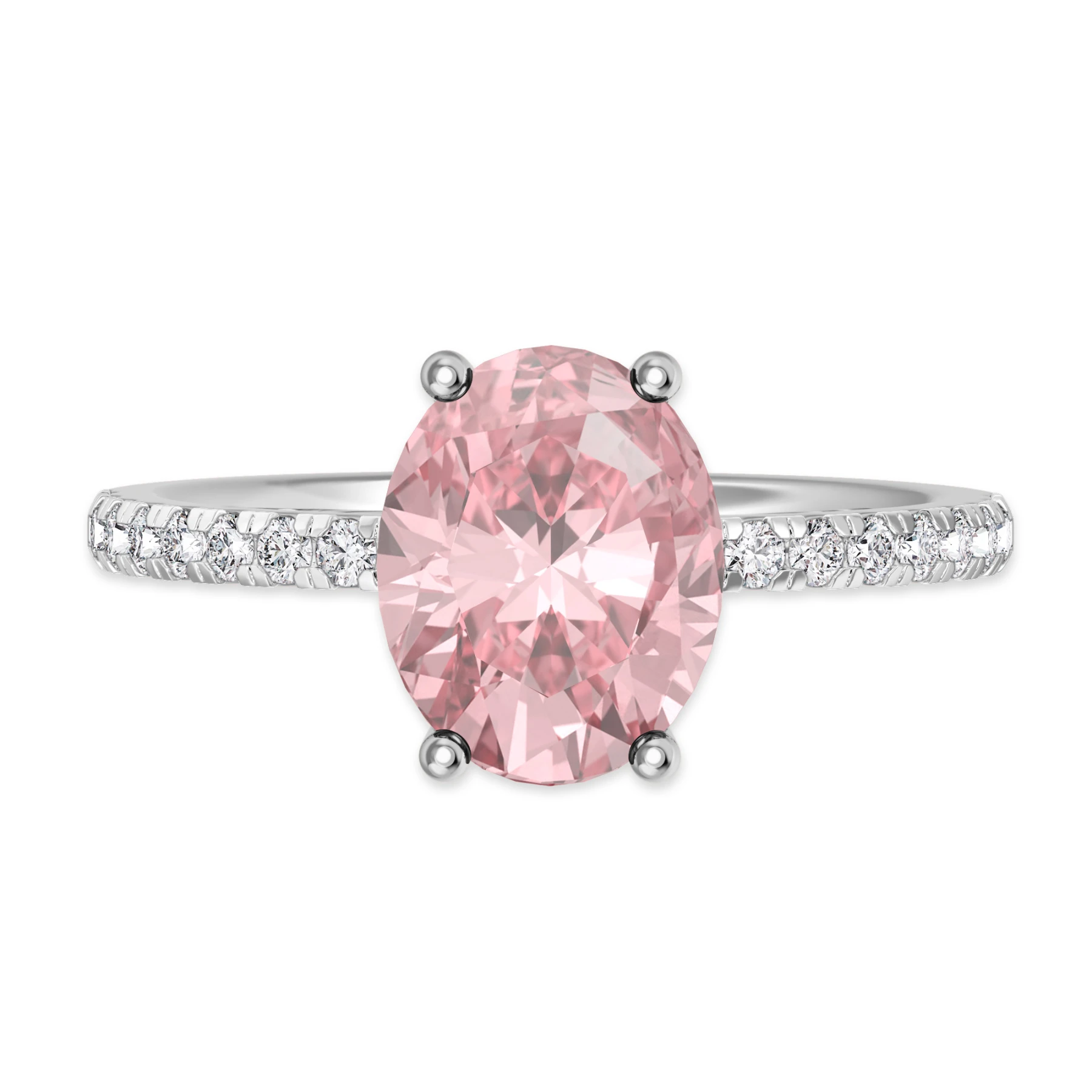 Zorya 2 1/3 CT. T.W. Morganite and diamond Engagement Ring Vermeil