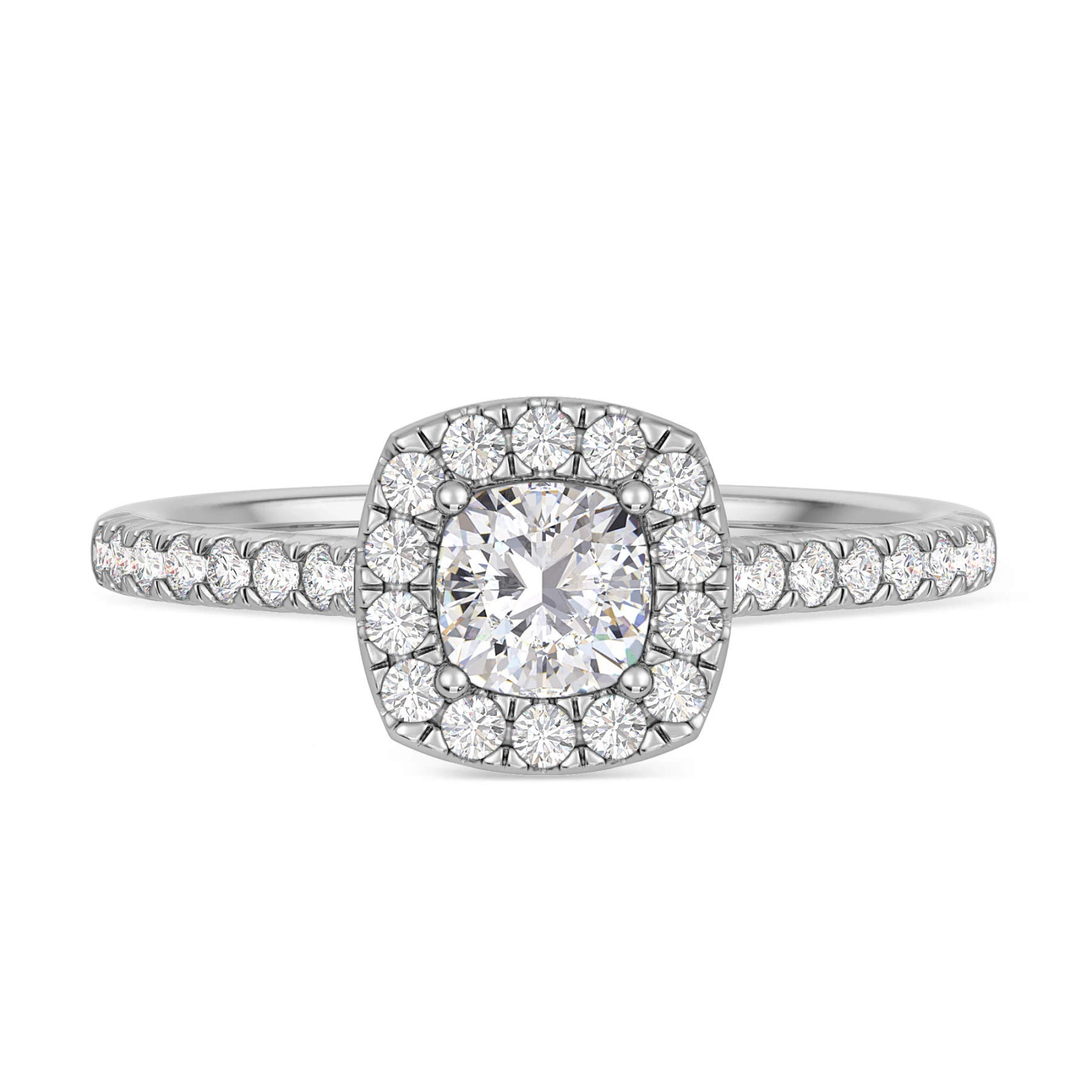 Adeola 1 1/10 ct tw. Lab Grown Diamond Cushion Solitaire Engagement Ring Vermeil