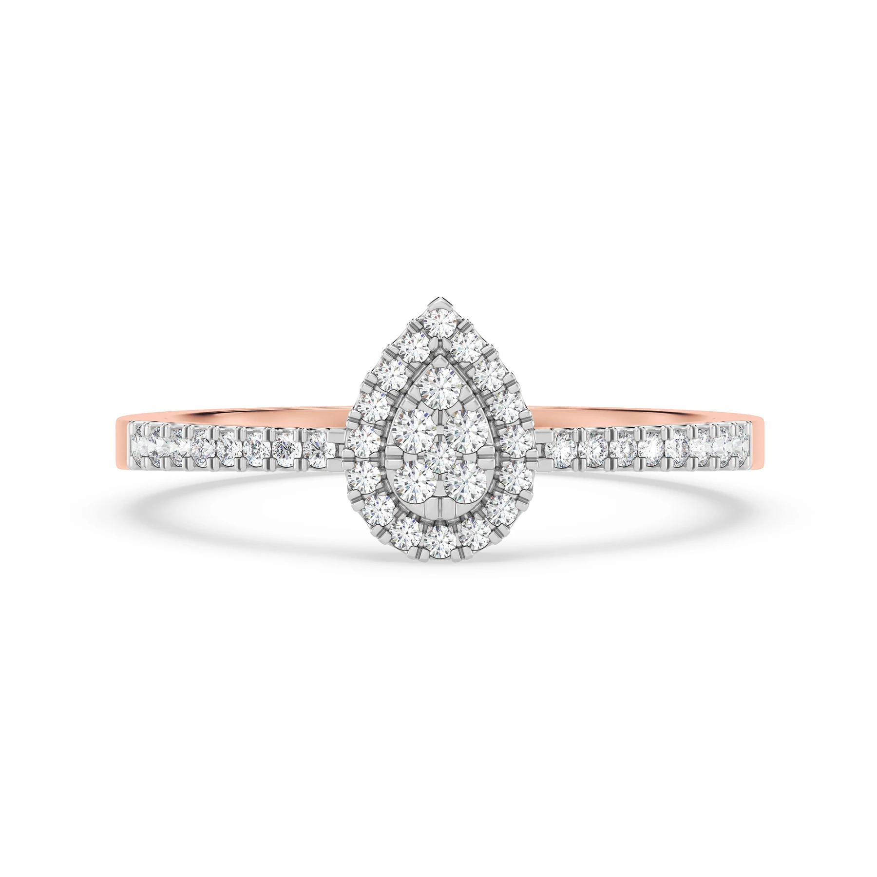 Care 1/5 ct tw. Lab Grown Diamond Pear Cluster Engagement Ring - view 1