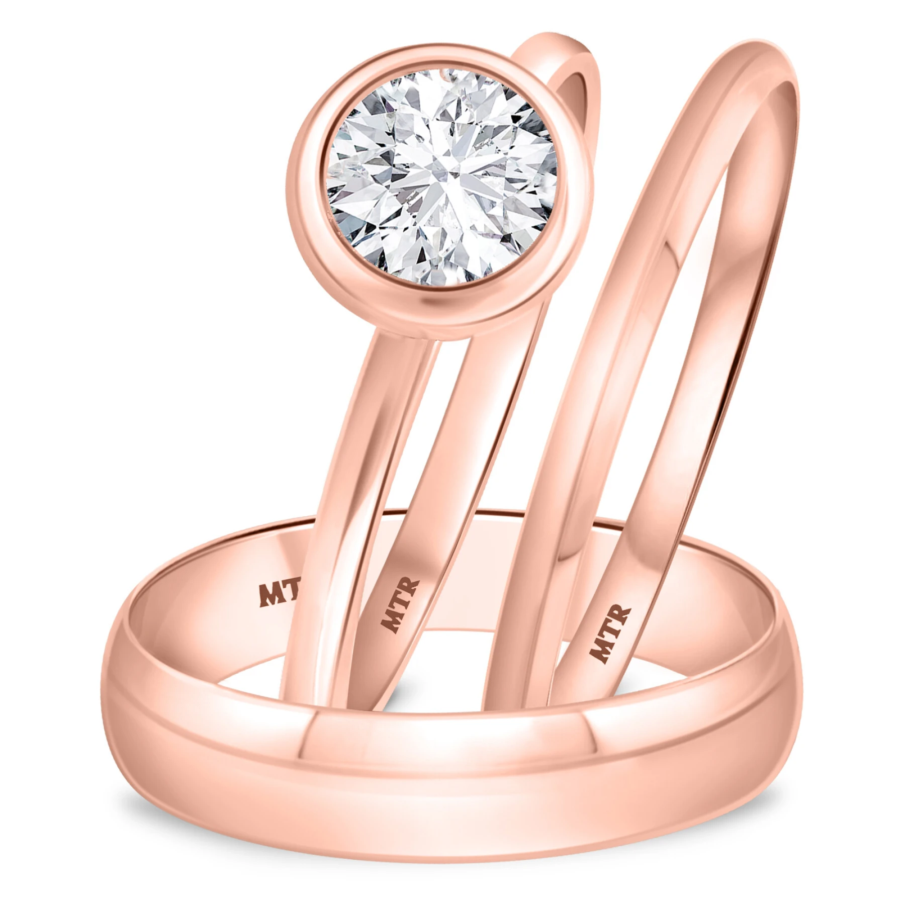 Hazel 3/4 ct tw. Diamond Round Solitaire Trio Set - view 1