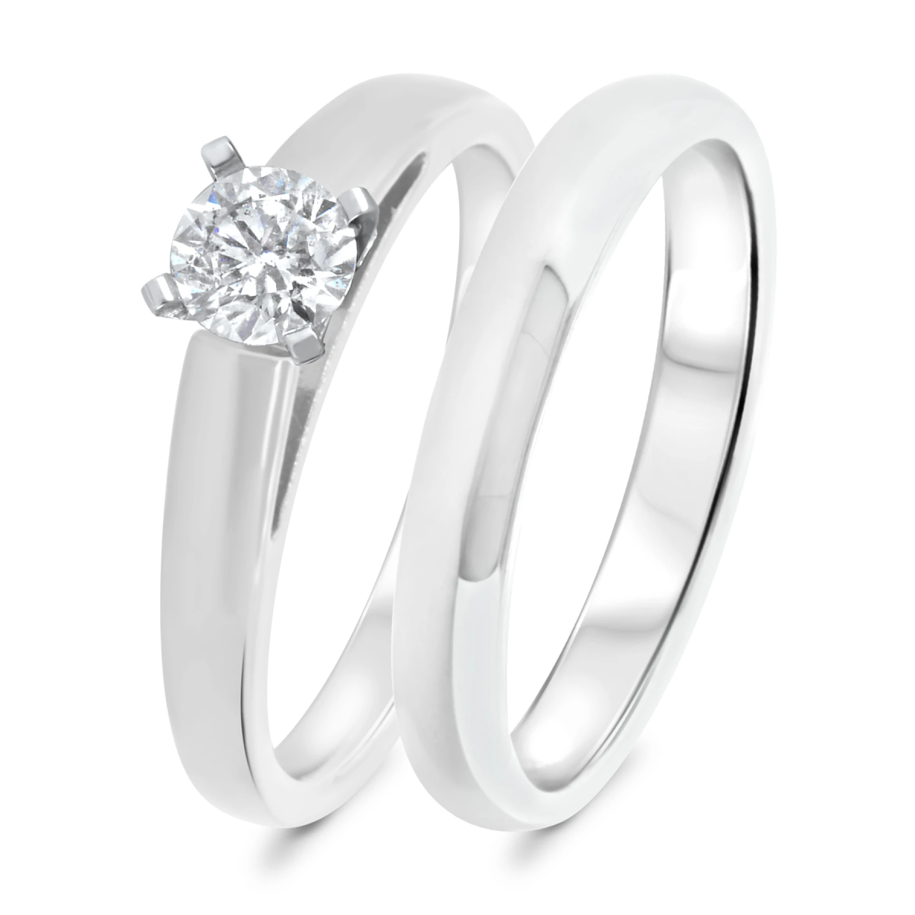 Jandi 1/2 ct tw. Lab Grown Diamond Round Solitaire Bridal Set Vermeil