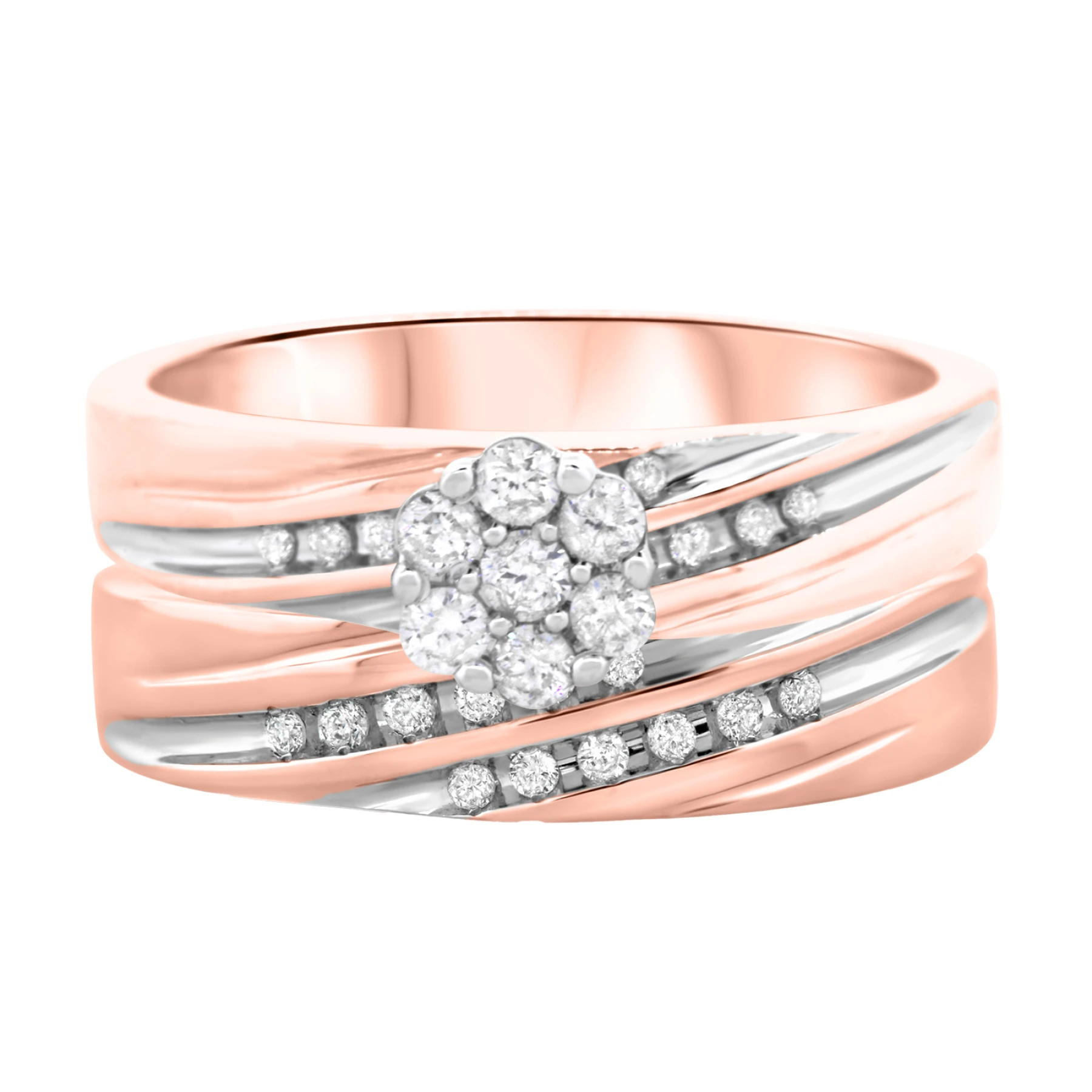 Adalyn 1/3 Carat T.W. Diamond Round Cluster Bridal Set - view 1