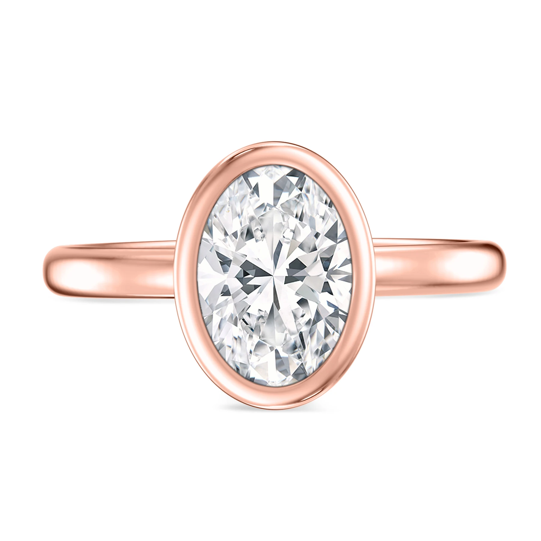 Niu 2 ct tw. Lab Grown Diamond Oval Solitaire Engagement Ring