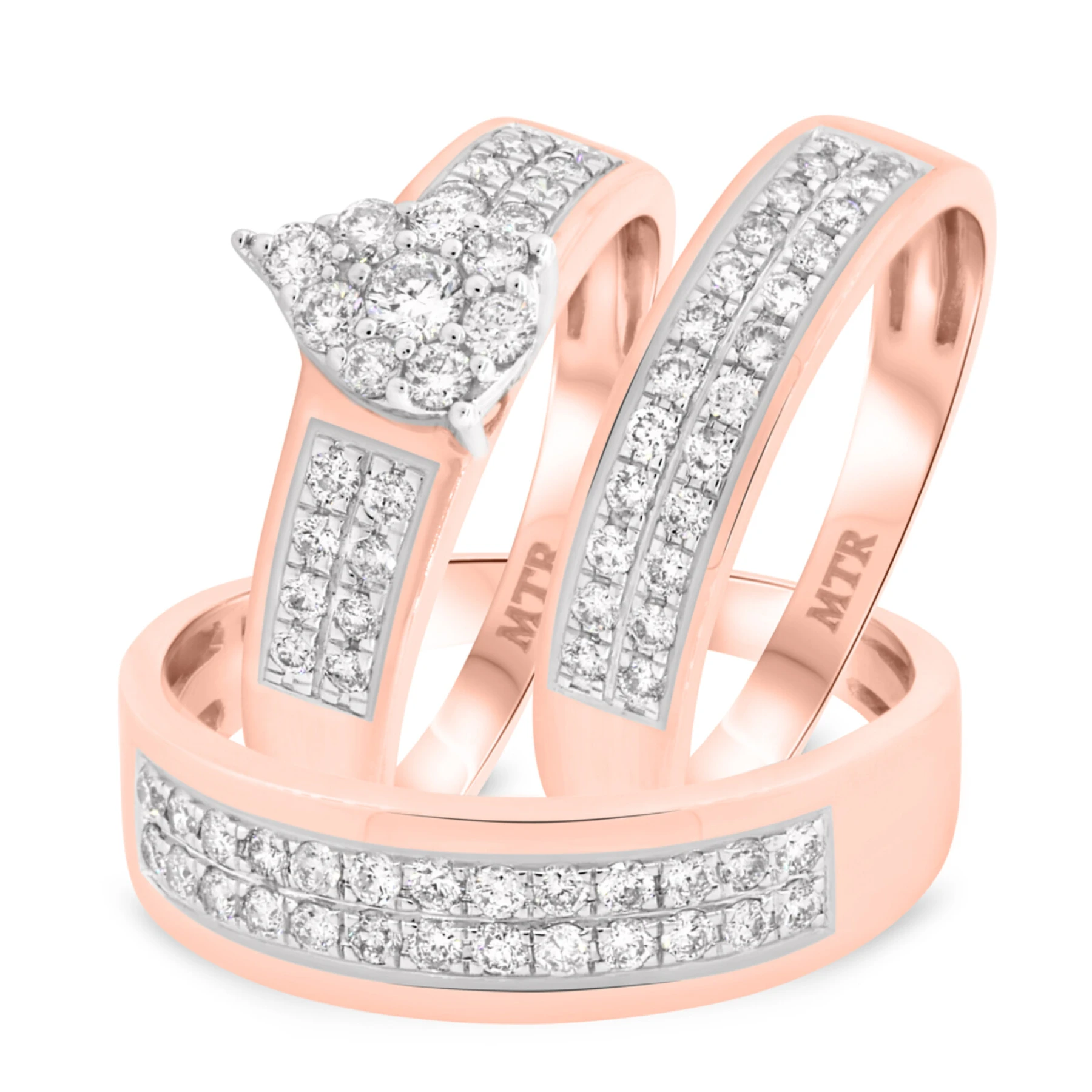 Jay 1 ct tw. Diamond Pear Cluster Trio Set