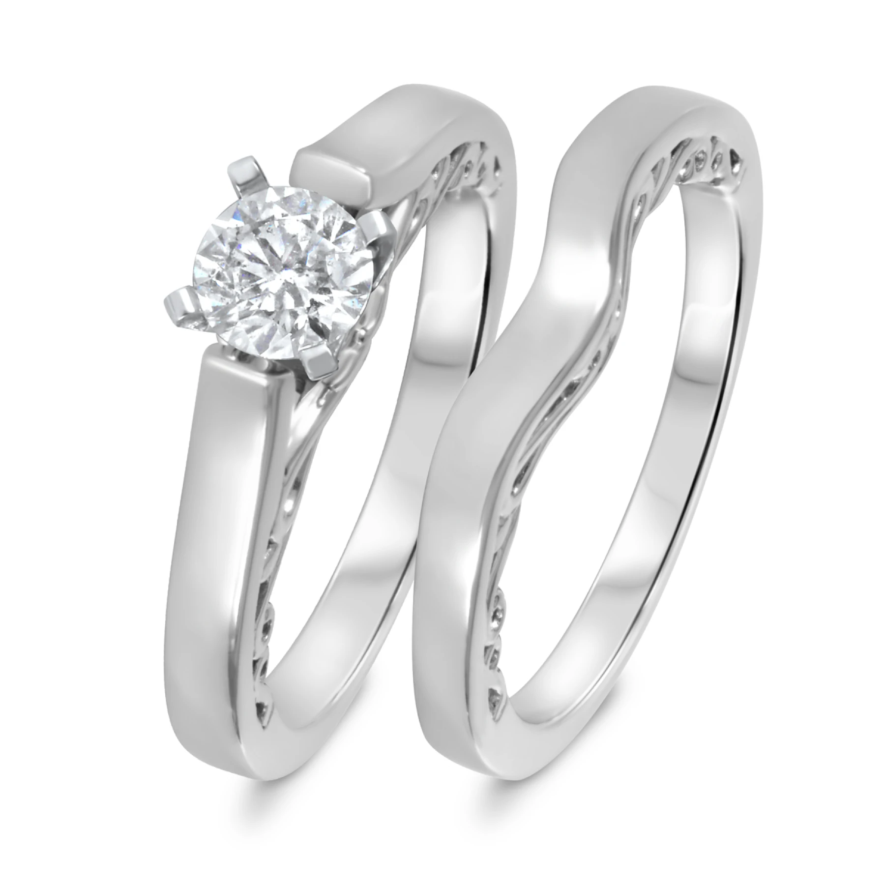 Aitamah 1/2 Carat T.W. Diamond Round Solitaire Bridal Set - view 1