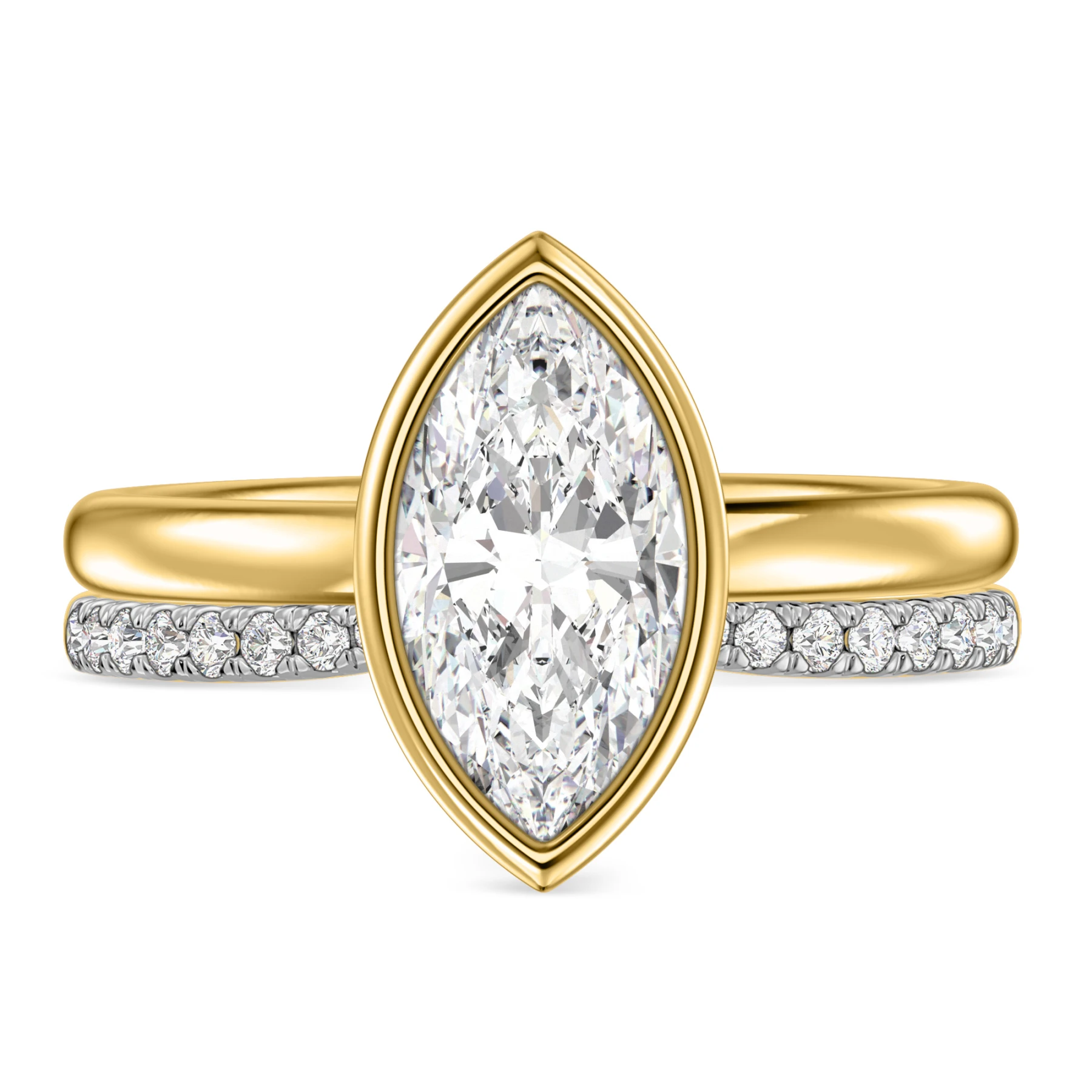 Niu 2 1/10 ct tw. Lab Grown Diamond Marquise Solitaire Bridal Set