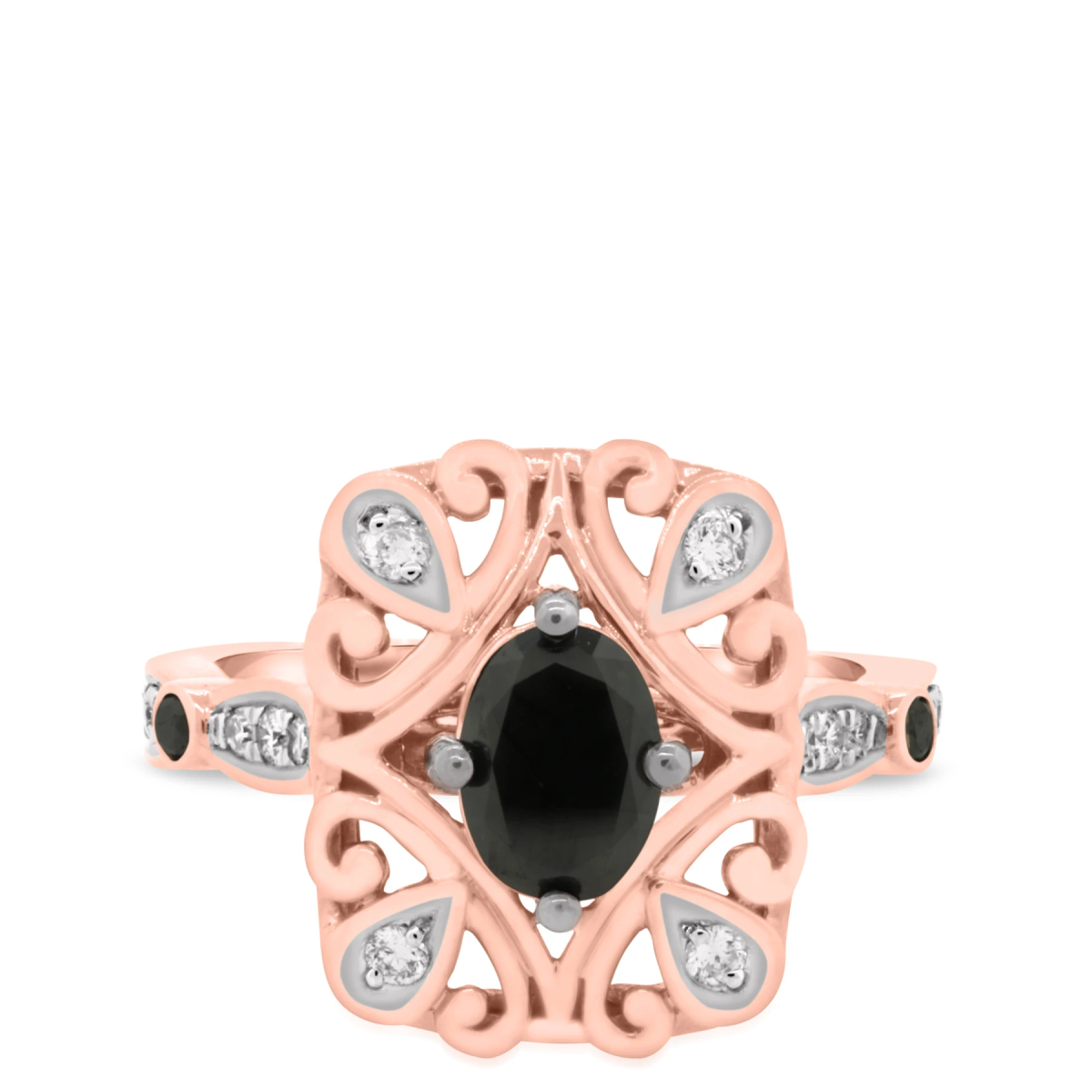 Fatima 1 1/4 ct tw. Black Diamond (Treated) Oval Solitaire Engagement Ring - view 1