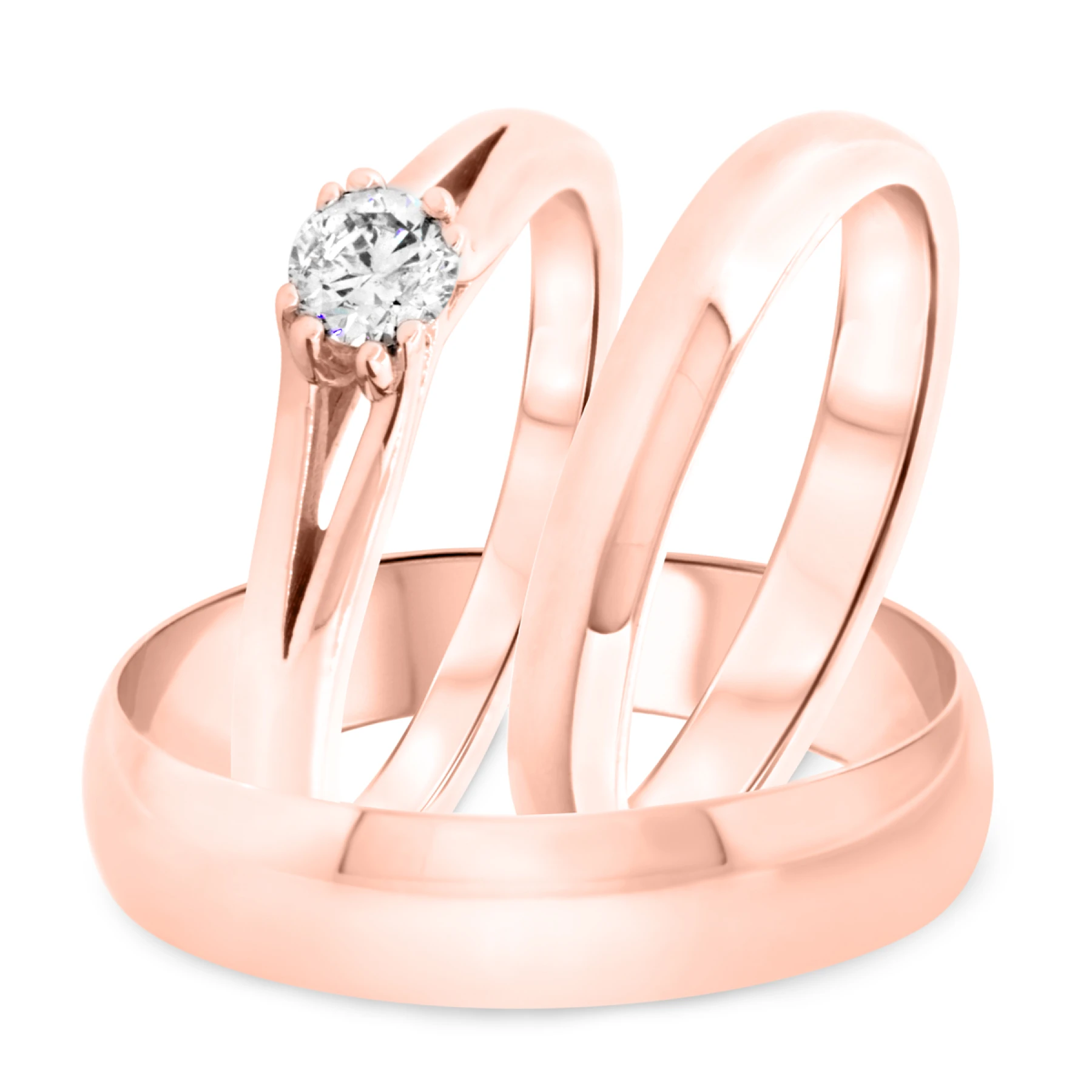 Chara 1/4 ct tw. Diamond Round Solitaire Trio Set