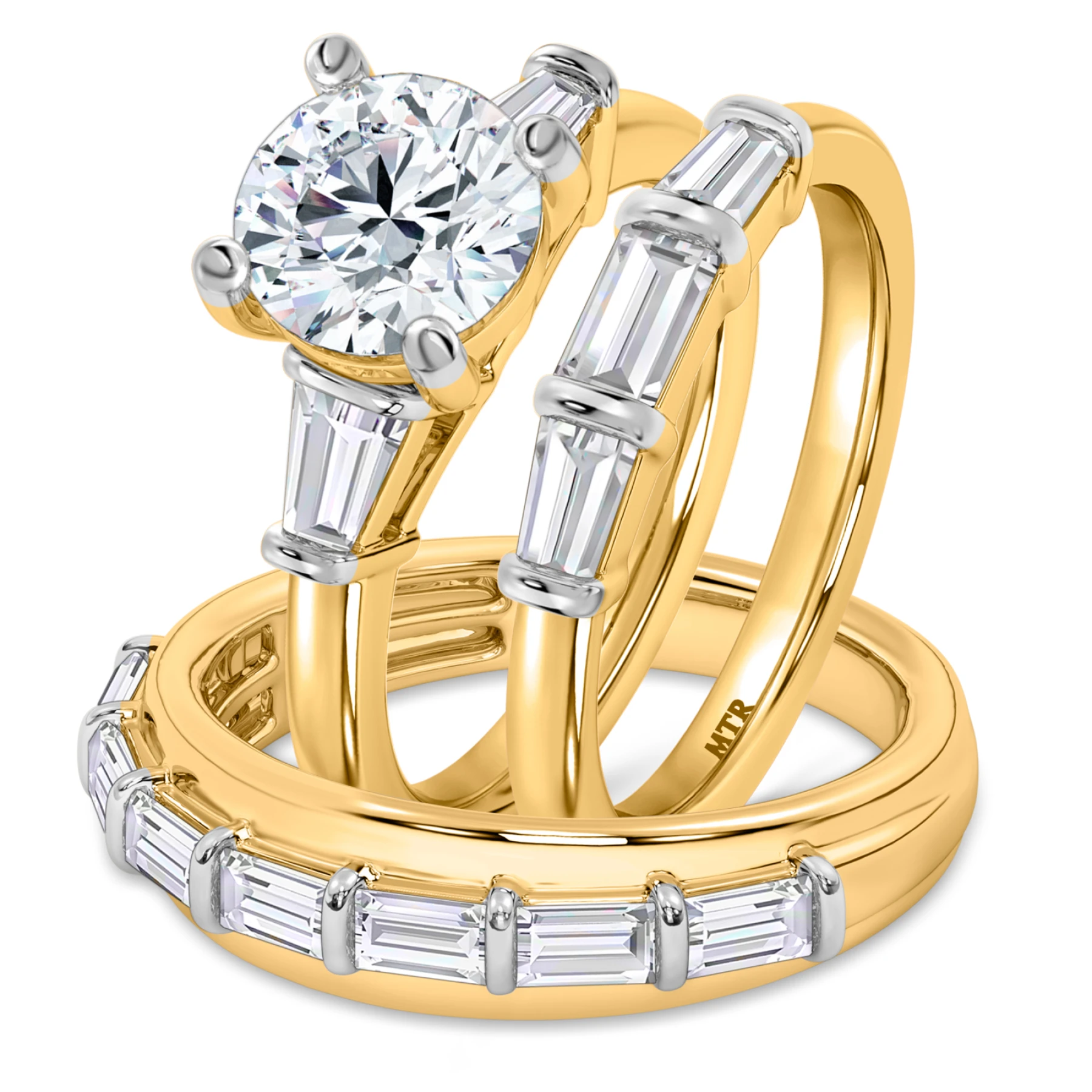 Canna 5 1/3 ct tw. Lab Grown Diamond Round Solitaire Trio Set - view 1