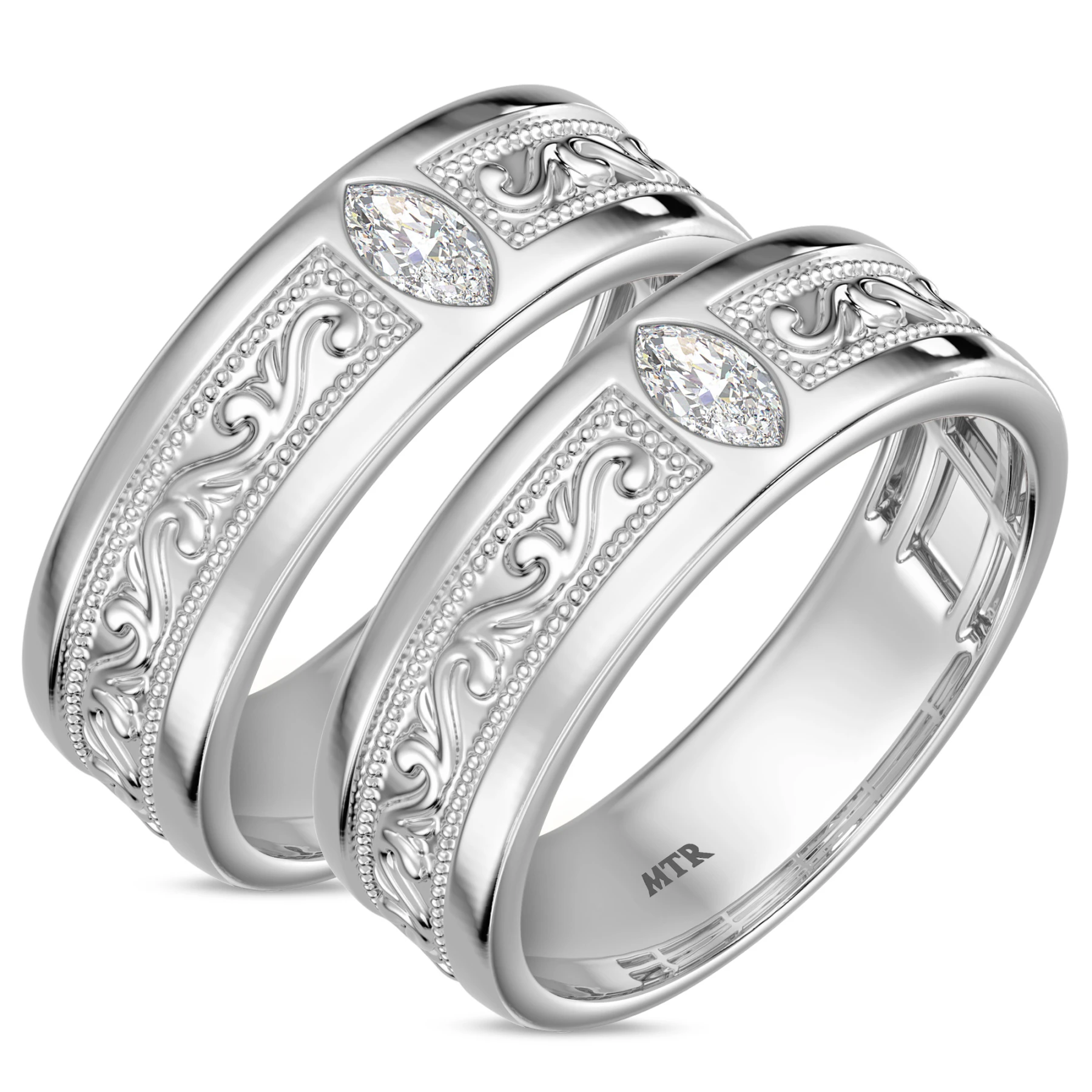 Selva 3/8 ct tw. Lab Grown Diamond Same Sex Mens Band Set