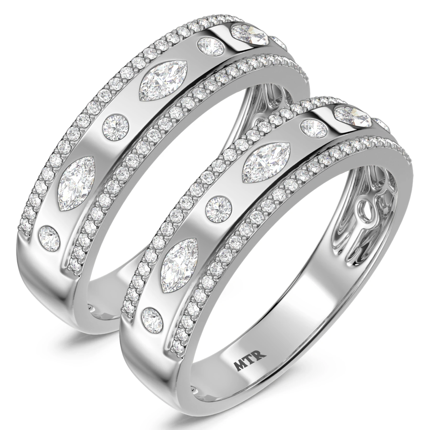 Stacy 1 1/5 ct tw. Lab Grown Diamond Same Sex Mens Band Set