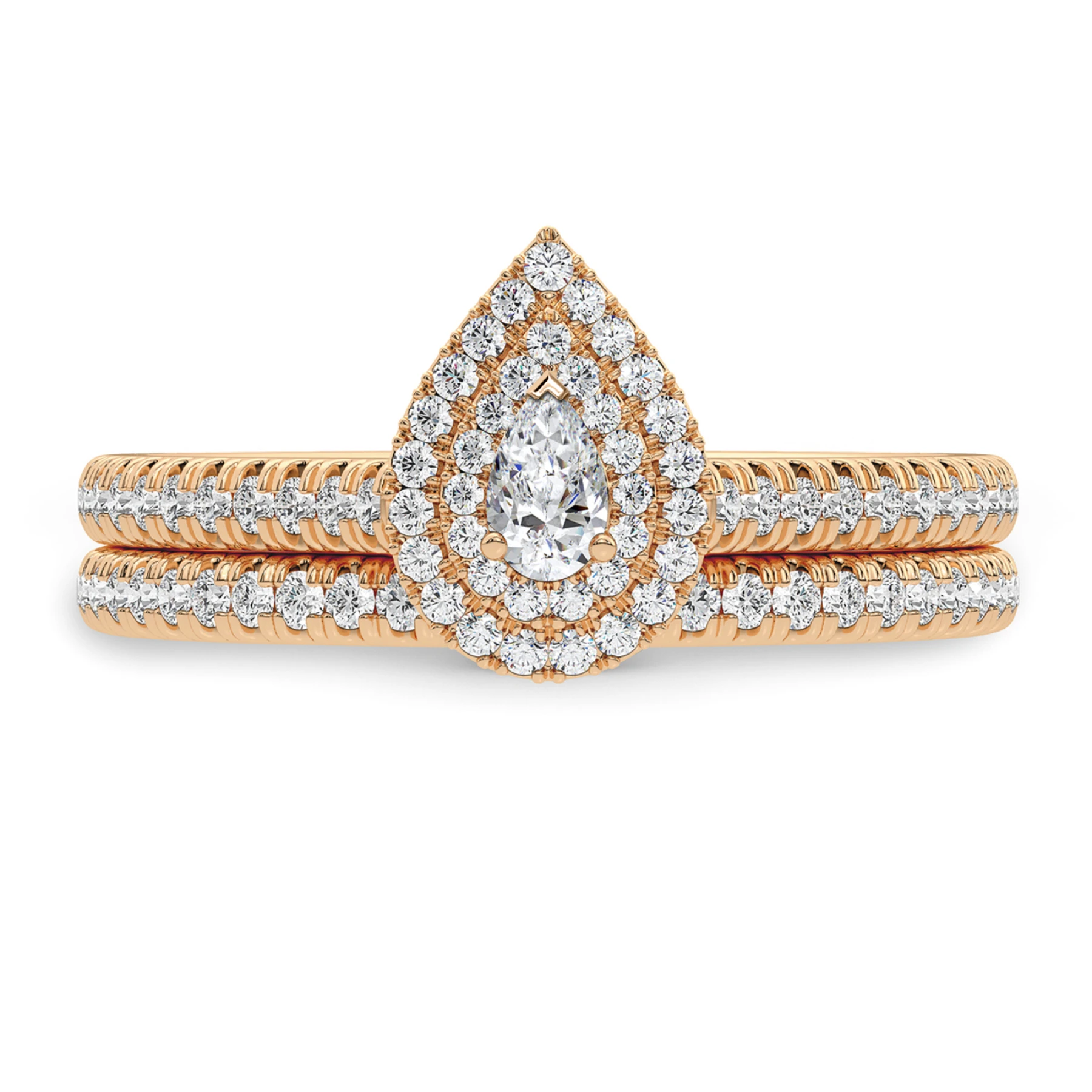 Kemina 1 1/10 ct tw. Lab Grown Diamond Pear Solitaire Bridal Set - view 1