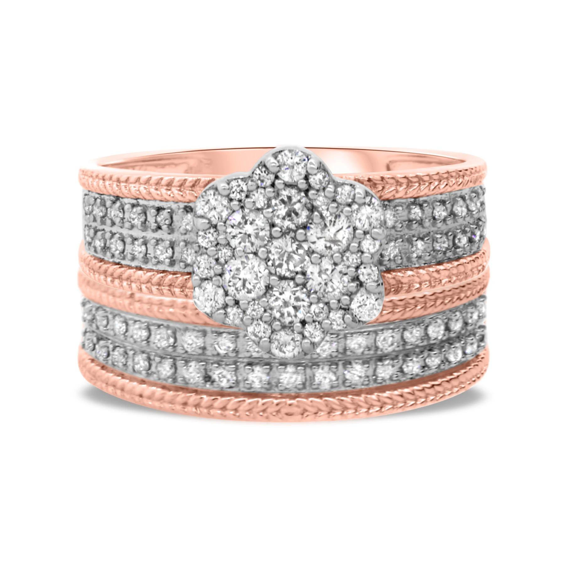 Madeline 3/4 Carat T.W. Diamond Fancy Cluster Bridal Set - view 1