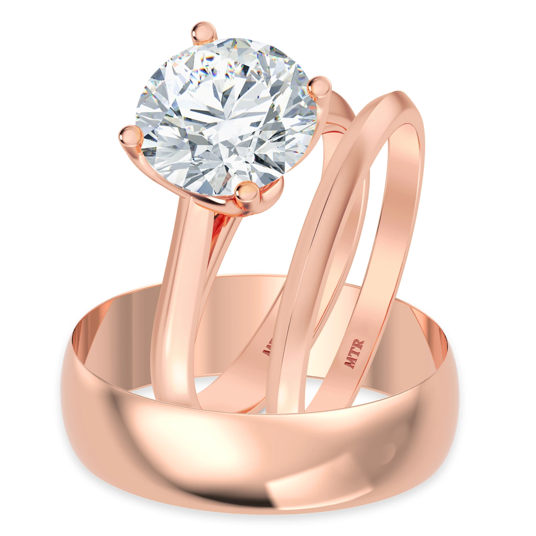 Jena 3 ct tw. Lab Grown Diamond Round Solitaire Trio Set - view 1