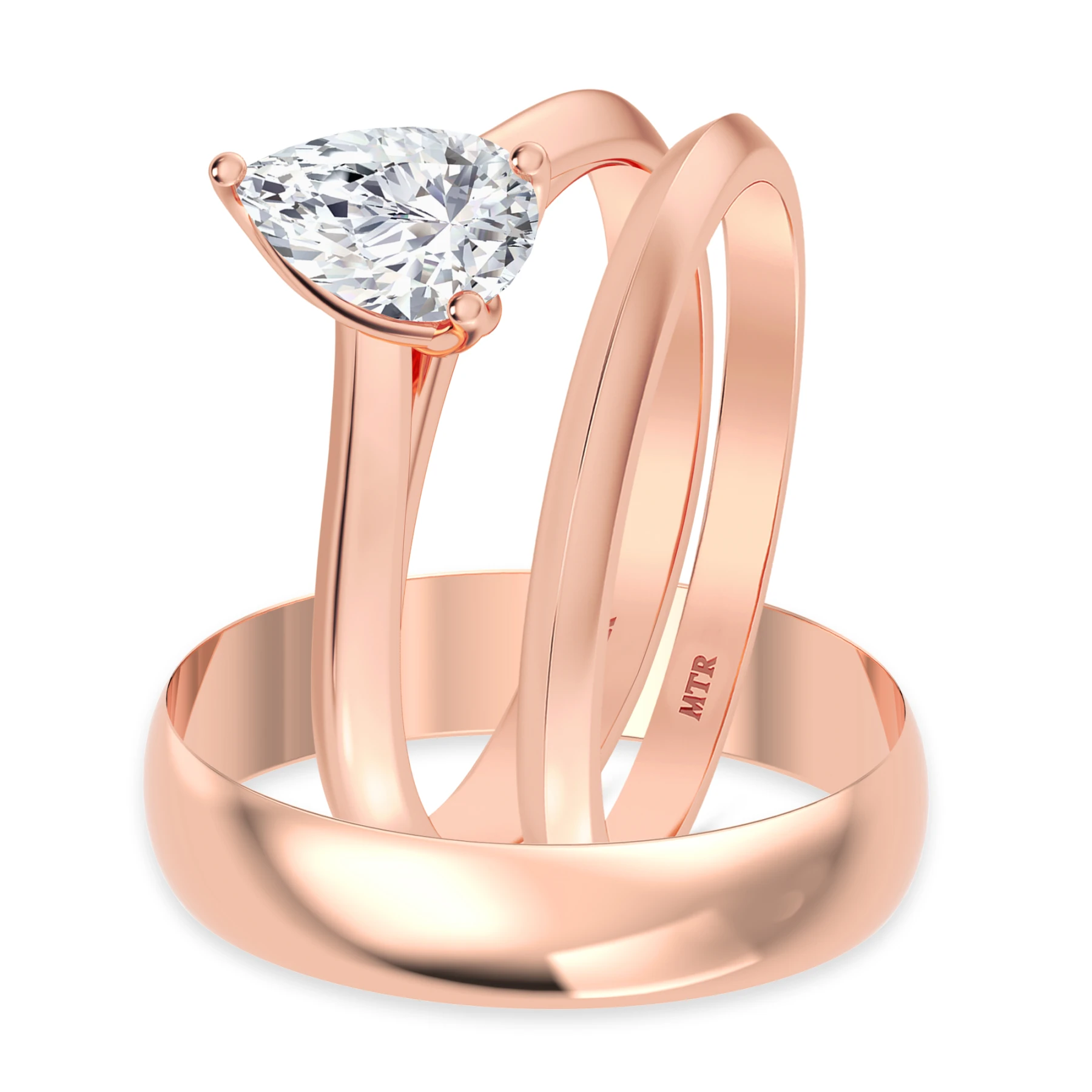 Jena 3/4 ct tw. Diamond Pear Solitaire Trio Set - view 1