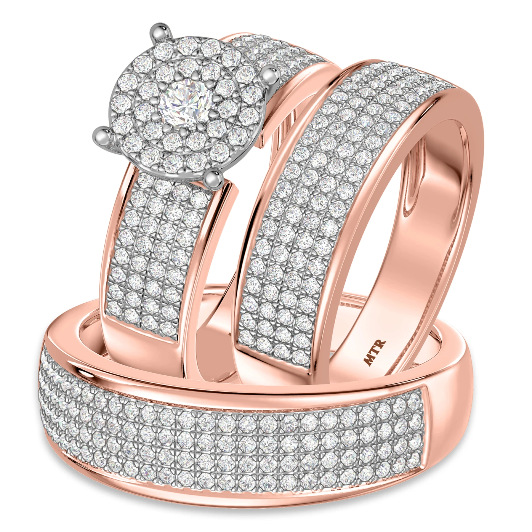 Collins 1 1/3 ct tw. Diamond Round Cluster Trio Set - view 1