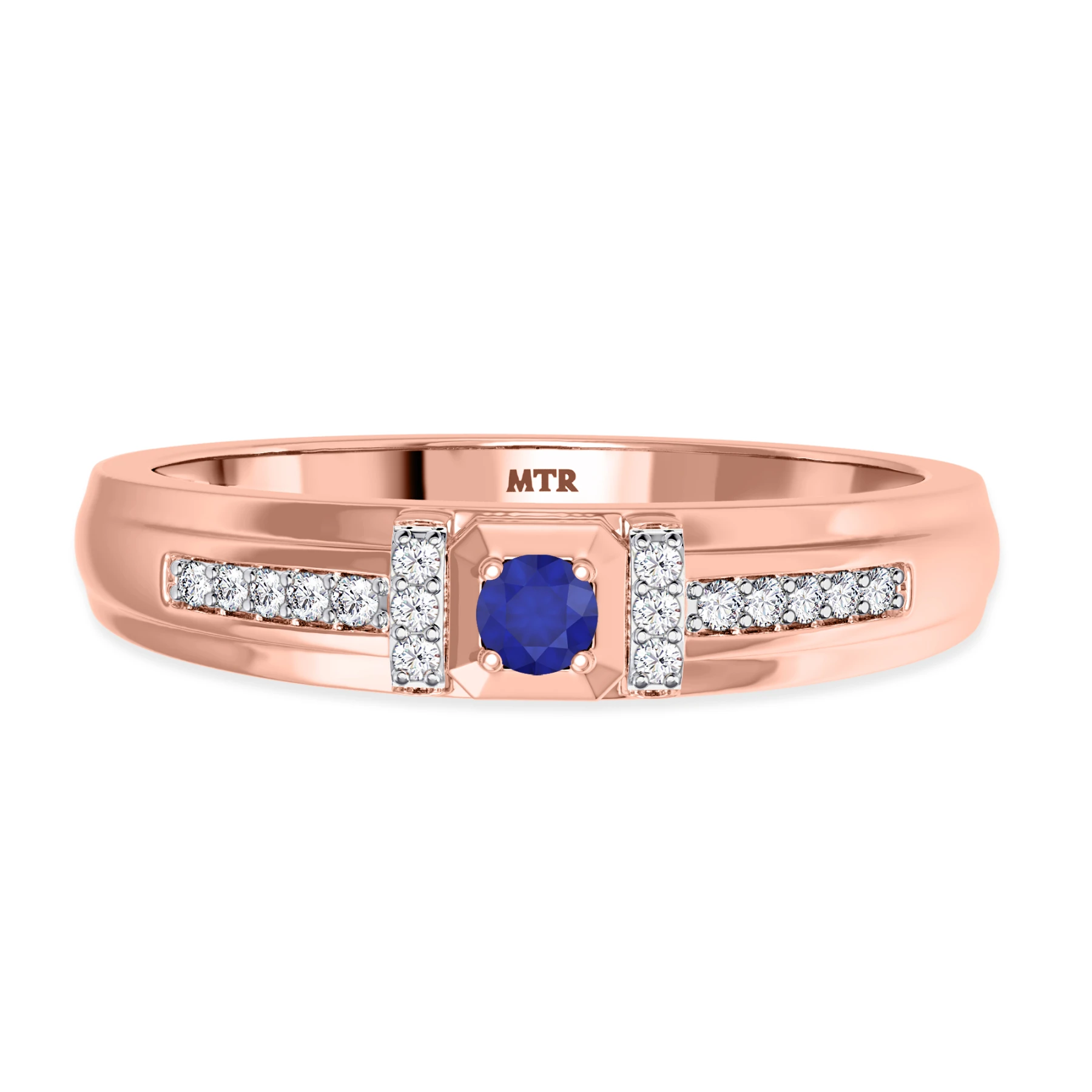Bryony 1/5 CT. T.W. Sapphire and Diamond Mens Wedding Band - view 1