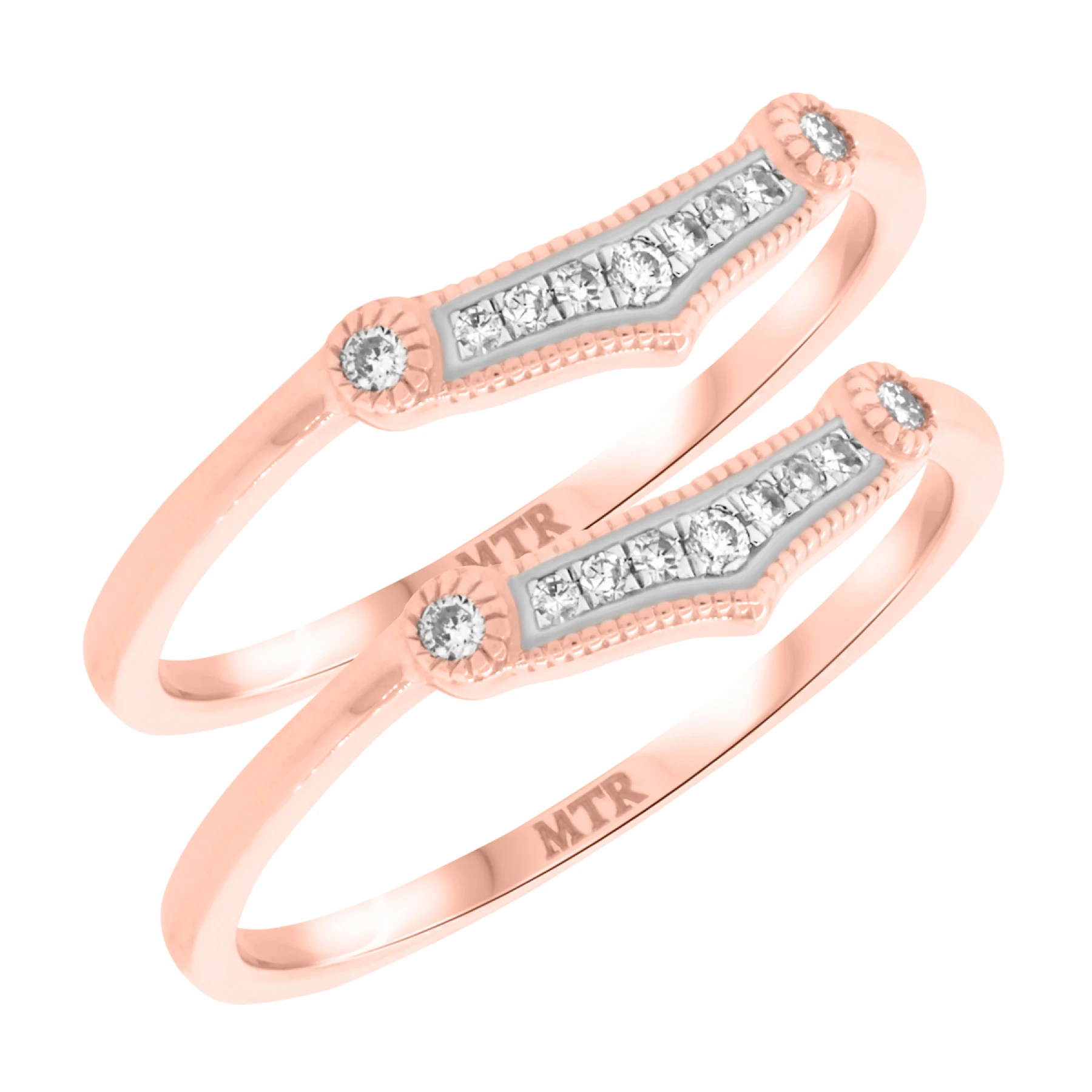 Yasmine 1/8 ct tw. Diamond Same Sex Ladies Band Set - view 1