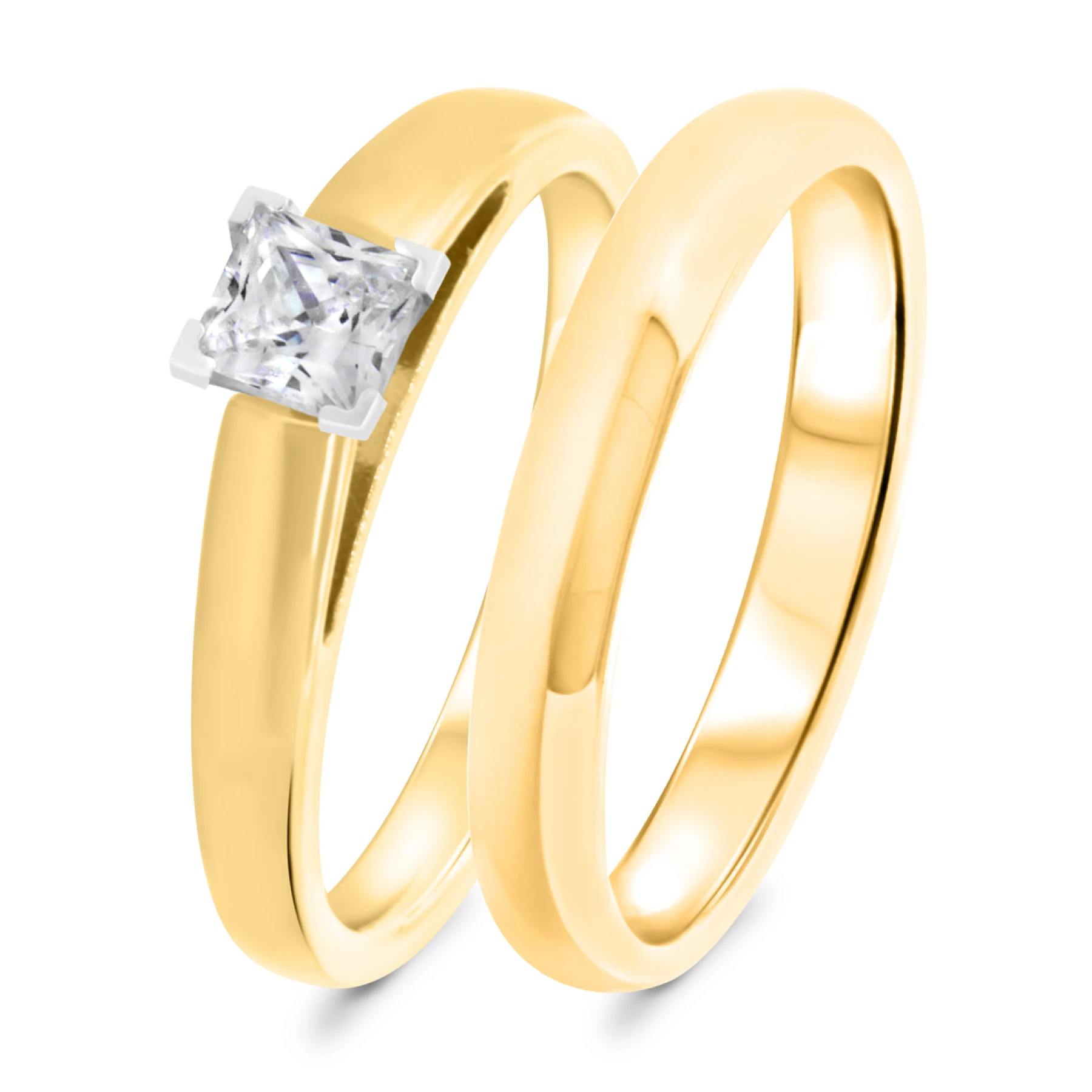 Jandi 1/2 ct tw. Lab Grown Diamond Princess Solitaire Bridal Set Vermeil